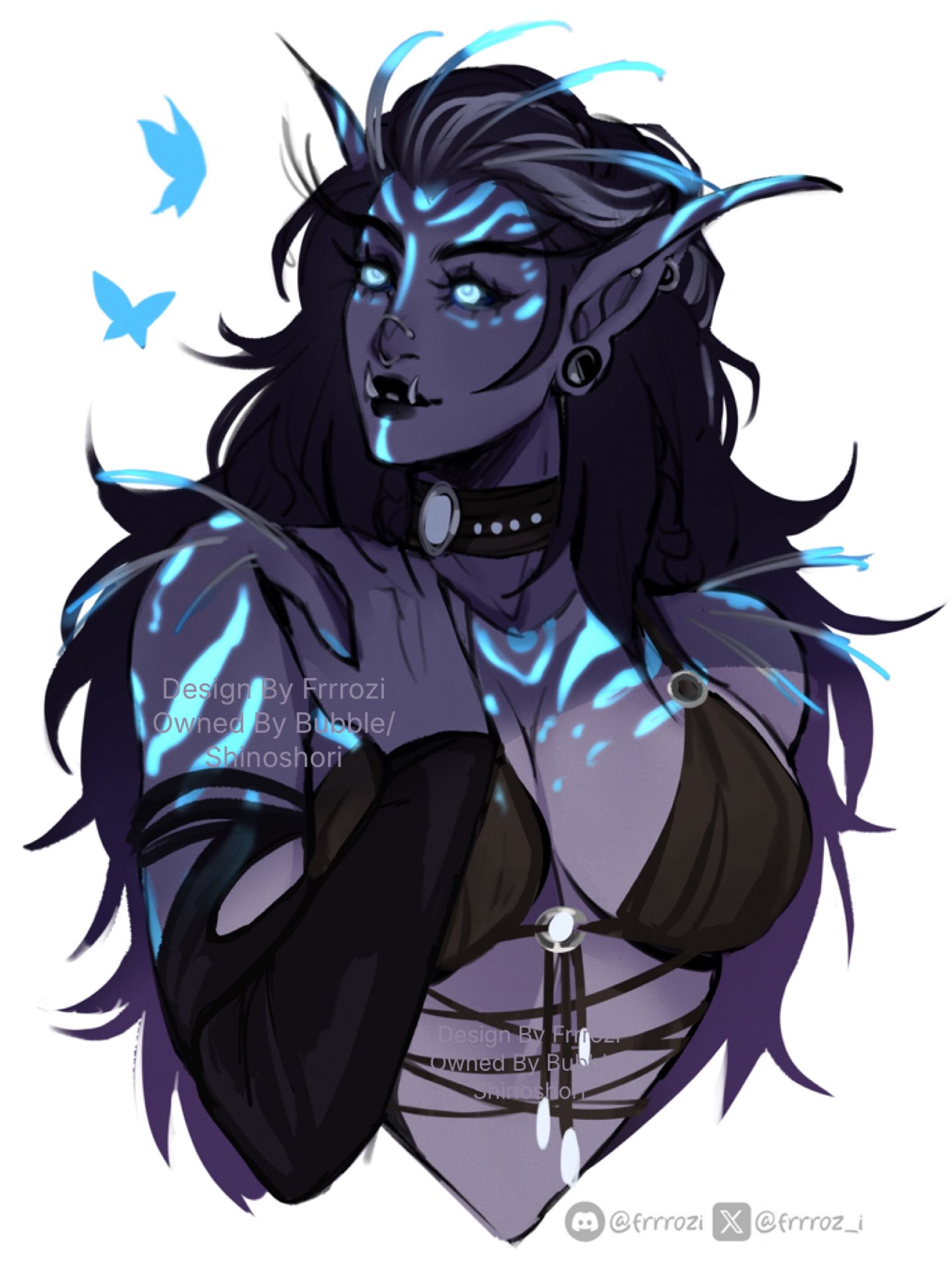 1girls, 2d, 2d (artwork), 2d artwork, bioluminescence, bioluminescent, bioluminescent markings, bioluminescent paint, bioluminescent tattoos, black hair, blizzard entertainment, bodypaint, bra, breasts, cleavage, digital drawing (artwork), digital media (artwork), erotic, facepaint, facial markings, facial tattoo, facial tattoos, female, frrrozi, glowing, glowing eyes, glowing markings, glowing tattoo, glowing tattoos, haranir, long hair, purple body, sexy, tattoo, tattoo on arm, tattoo on breast, tattoo on chest, tattoo on face, tattooed arm, tattoos, the war within, tribal, tribal female, tribal markings, tribal paint, tribal tattoo, tribal tattoos, tusks, video game, video games, warcraft, world of warcraft, wow