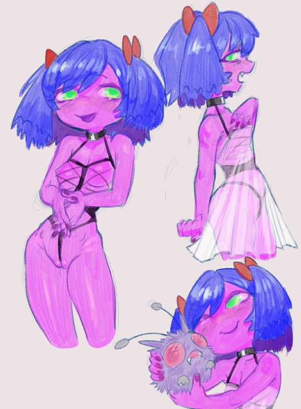 1girls 4chan blue_hair bondage breasts bury_pink_gril cameltoe creature cute_fang drawfag female green_eyes hand_on_own_chest holding_creature meme nipples one_eye_closed open_mouth pink_skin pussy see-through see-through_clothing see-through_dress small_breasts solo twintails