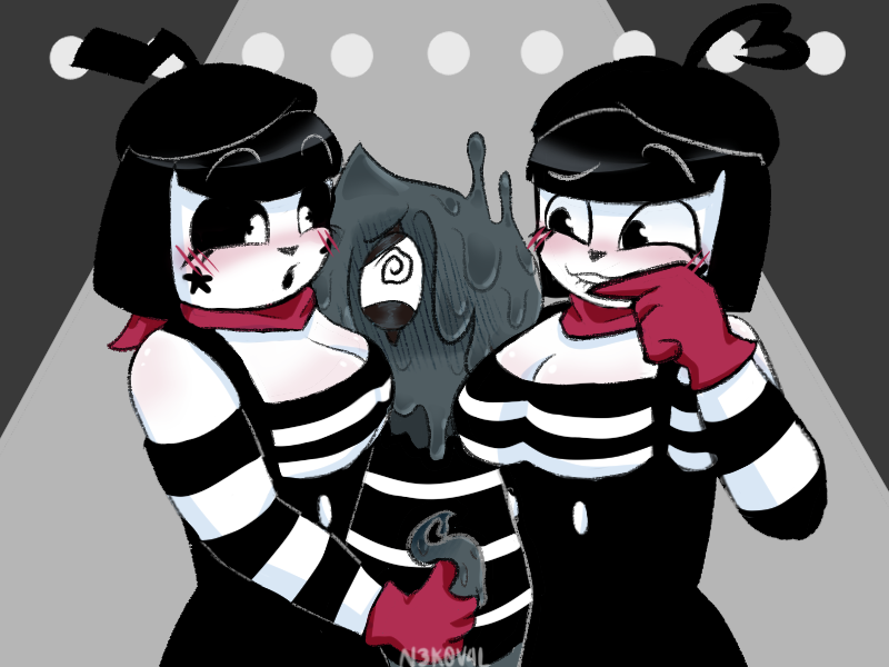 blot_(dandy's_world) bonbon_(derpixon) chuchu_(derpixon) clip_studio_paint_(medium) dandy's_world dandys_world handjob mime mime_and_dash tentacle