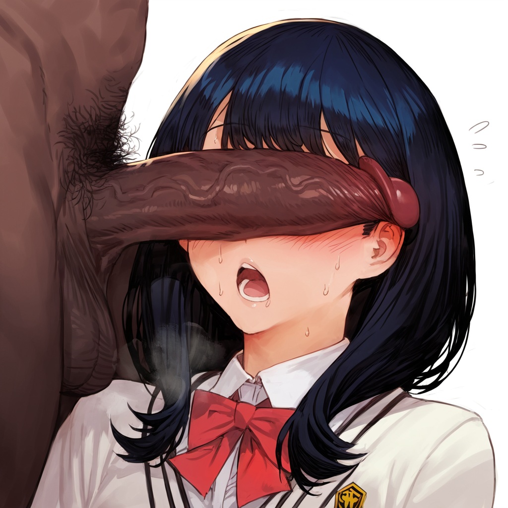 1boy, 1girls, ai generated, blush, clothed female nude male, cuckold, dark skin, dark-skinned male, female, hairy penis, heavy breathing, huge cock, interracial, large penis, light skin, light-skinned female, long penis, male, netorare, ntr, nude, nude male, open mouth, penis, penis awe, penis on face, penis over eyes, shocked, ssss.gridman, surprised, sweat, takarada rikka, veiny penis