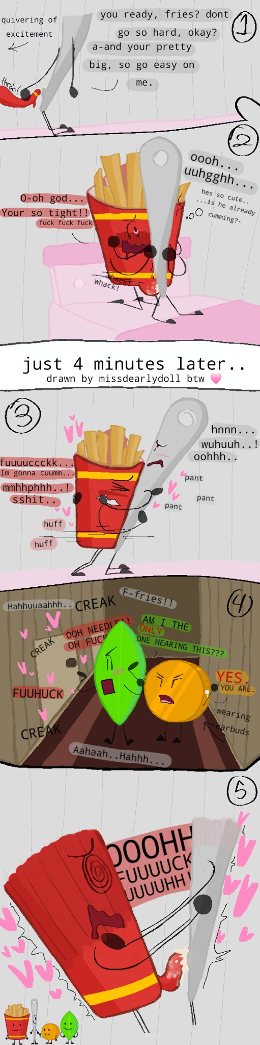 balls battle_for_dream_island bfdi bfdia blush coiny complaining cum cum_inside dizzy earbuds fries_(bfdi) heart-shaped_pupils inanimate_object leafy_(bfdi) missdearydoll moaning needle_(bfdi) object_show object_show_community object_shows osc pussy sex sleep_phonk testicles the_power_of_two tpot