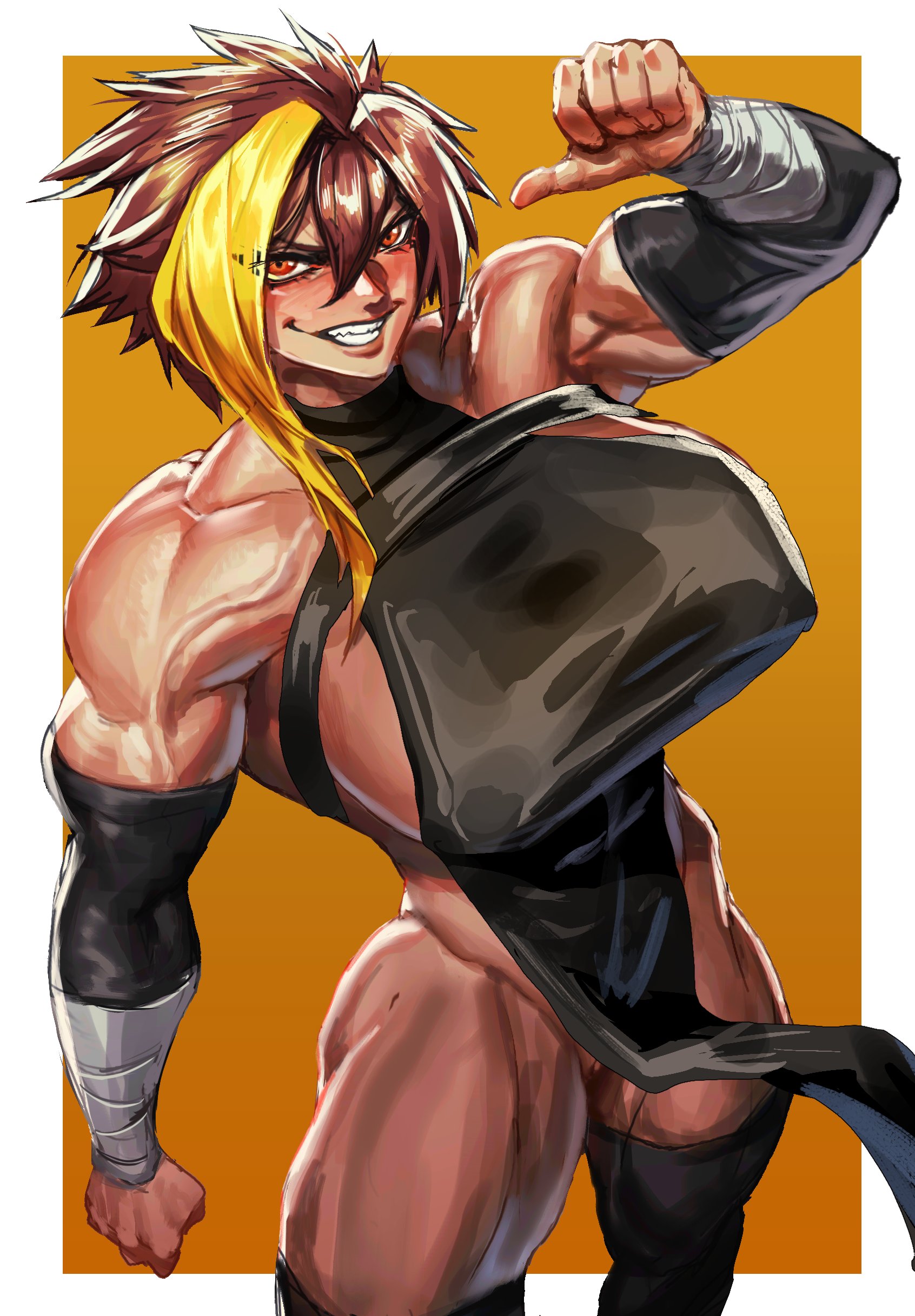 1girls, abs, athletic female, bottomless, female, fit female, hourglass figure, marle baroque, mature female, muscular, muscular female, pussy, pussy peek, reincarnation coliseum, slim waist, tensei colosseum, thick thighs, virgoart1509, wide hips