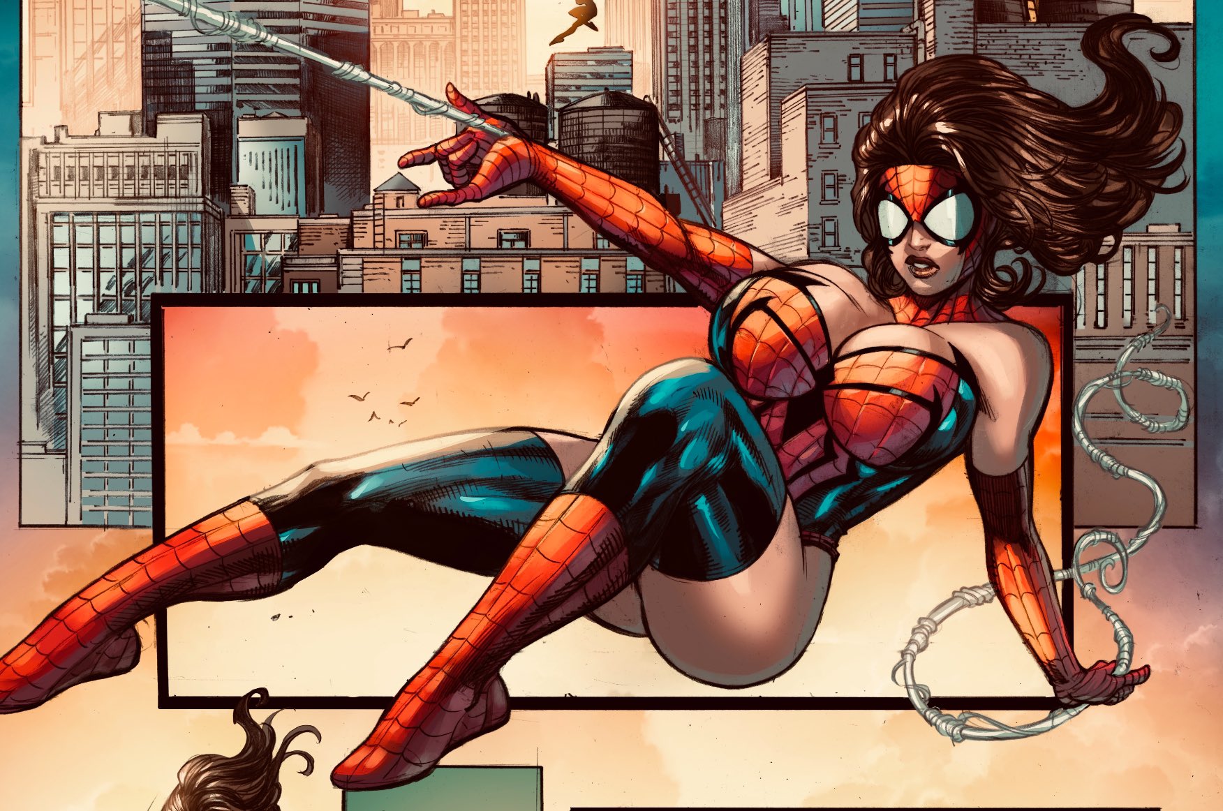 1girls, ass, big ass, big breasts, big thighs, breasts, bust, busty, chest, curvaceous, curvy, curvy figure, digital media (artwork), female, hips, hourglass figure, huge ass, huge breasts, huge thighs, large ass, large breasts, large thighs, legs, light skin, light-skinned female, marvel, marvel comics, mature, mature female, original character, patricia parker, sampleguy, slim waist, spider-man (series), spinstress (marvel), spinstress (oc), spinstress (patricia parker), thick, thick hips, thick legs, thick thighs, thighs, voluptuous, waist, wide hips
