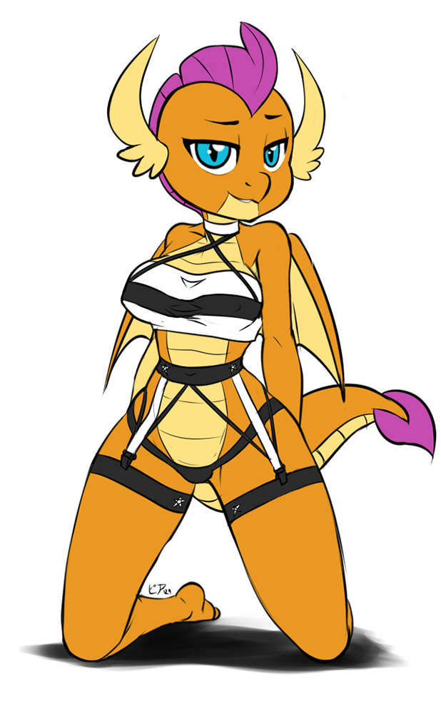 1girls anthro female friendship_is_magic hasbro my_little_pony smolder_(mlp) solo sparityqueen