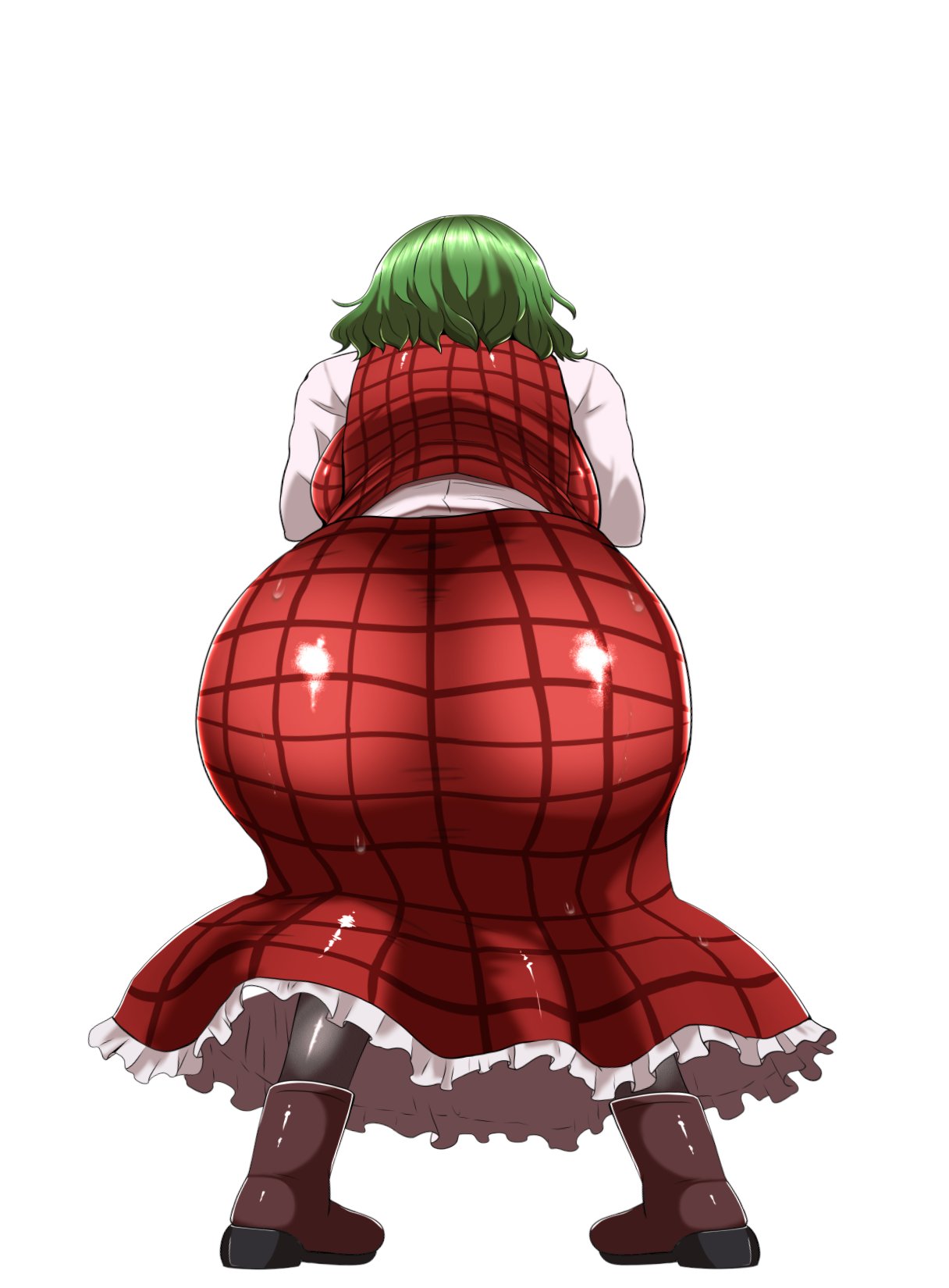1girls ass ass_focus bent_over female green_hair huge_ass kazami_yuuka solo touhou urao2sei yuka_kazami yuuka_kazami