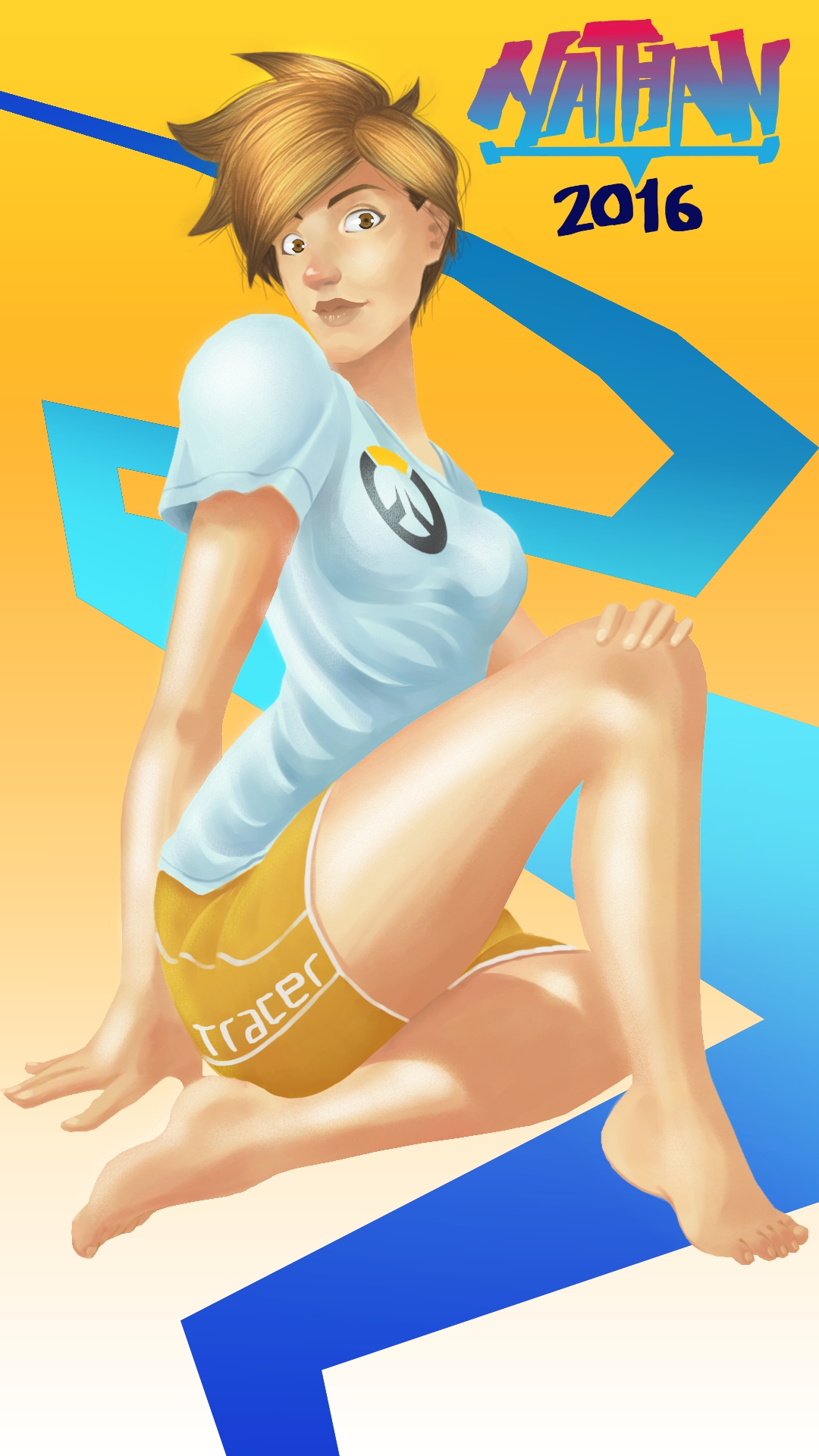 female, looking at viewer, overwatch, tagme, tracer