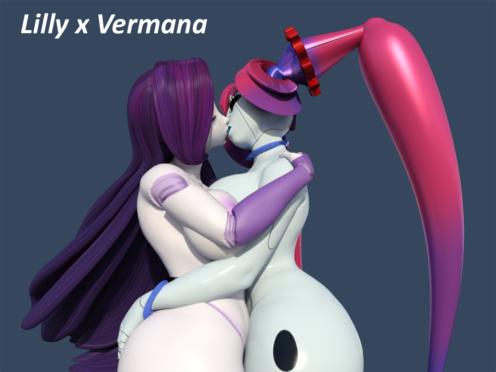 3d android female hug idsaybucketsofart kissing lilly machine robot vermana