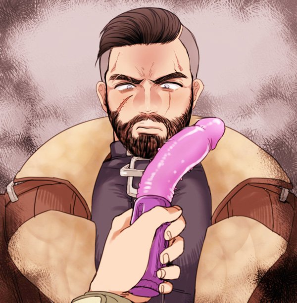 2boys arthur_maxson beard blush facial_hair fallout fallout_4 human kiricloud male_only multiple_boys muscle scar sex_toy sole_survivor sole_survivor_(male) solo_focus yaoi