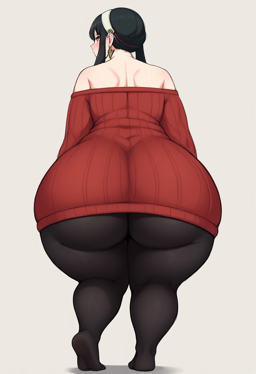 ai generated, ass, big ass, bottom heavy, female, gigantic ass, gvukub, huge ass, spy x family, thick thighs, wide hips, yor briar, yor forger
