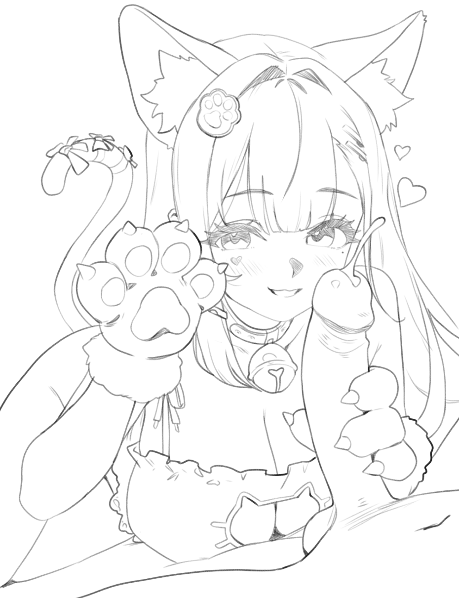 1boy akuma_nihmune animal_ear_fluff animal_ears animal_hands bell breasts cat_cutout cat_ears cat_lingerie cat_tail cleavage clothing_cutout english_text erection female gloves greyscale grin handjob highres indie_virtual_youtuber jingle_bell large_breasts looking_at_viewer male marking_below_eyes meme_attire monochrome neck_bell paw_gloves paw_hair_ornament penis pov simple_background smile solo_focus straight tail thernz uncensored virtual_youtuber white_background