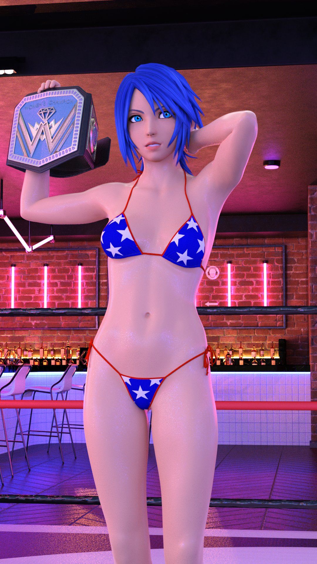 2024 3d 3d_model 3d_render alternate_version_at_source alternate_version_available american_flag_bikini american_flag_bikini_bottom american_flag_bikini_top aqua_(kingdom_hearts) bar bar_table belly belly_button bikini bikini_bottom bikini_model bikini_only bikini_top birth_by_sleep black_ropes blue_eyes blue_eyes_female blue_hair blue_hair_female brick_wall chairs championship_belt crossover disney fit fit_female hair_over_one_eye hand_behind_head hand_behind_own_head holding_object indoor indoors kingdom_hearts looking_aside navel neon neon_lights rcolafighting red_rope ropes shiny shiny_body shiny_breasts shiny_hair shiny_skin shiny_thighhighs shiny_thighs spiky_hair square_enix star stars sweat sweatdrop sweating sweaty sweaty_body sweaty_breasts voluptuous voluptuous_female women's_world_championship_belt wrestler wrestling wrestling_outfit wrestling_ring wrestling_ropes wrestlingryona wwe wwe_2k wwe_diva wwe_smackdown_women's_championship_belt