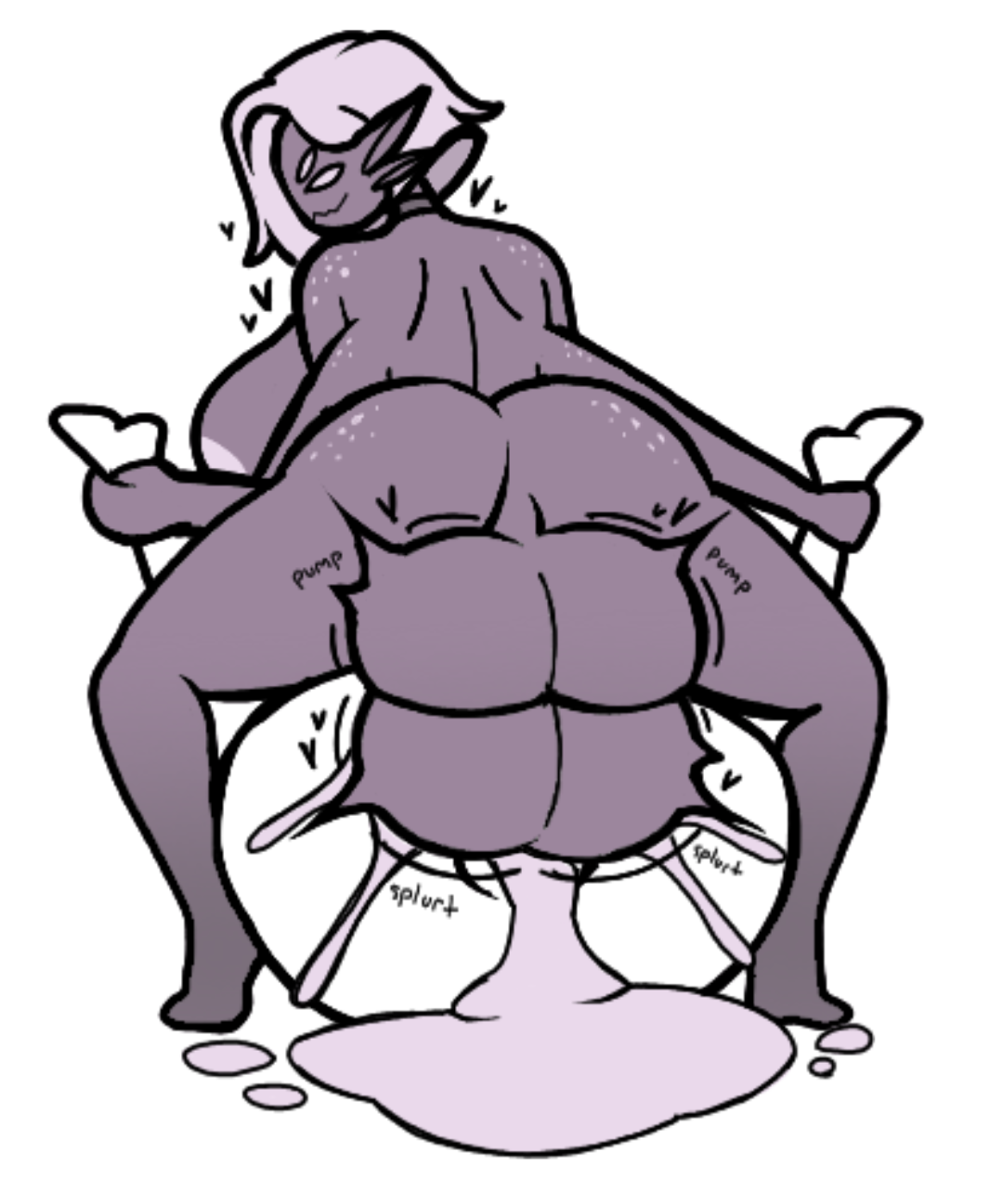 1futa, 1girls, 4 balls, alien girl, aplovestudio, ass, balls, balls clenching, breasts, breeding, cum, cum drip, cum inside, cum pool, ejaculation, female, freckles, futa on female, futanari, huge ass, huge balls, huge breasts, intersex, mating press, multi arm, multi balls, multi eye, multi genitalia, multi limb, original character, purple body, purple cum, purple hair, pussy, vaginal penetration
