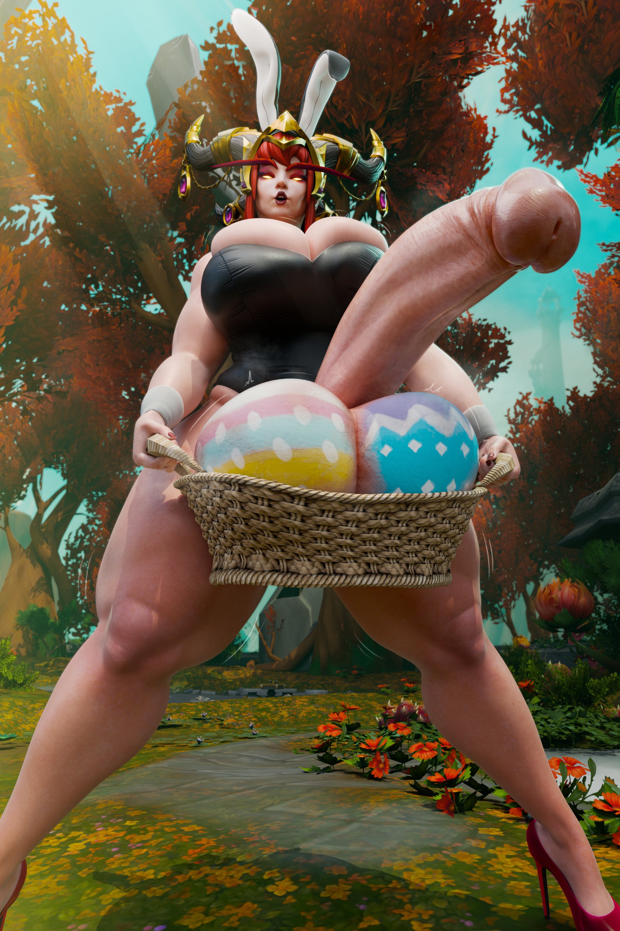 1futa, 3d, alexstrasza, balls, big balls, big breasts, big dick, big penis, breasts, easter, easter balls, easter basket, easter egg, futa only, futanari, huge balls, huge cock, intersex, painted balls, penis, penis towards viewer, presenting, presenting balls, presenting breasts, submissive pov, taker pov, vana3d, vanasmut, world of warcraft