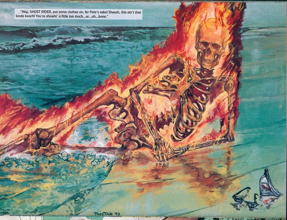 beach bubble fire flame ghost_rider male male_only marvel nude on_side sea text what