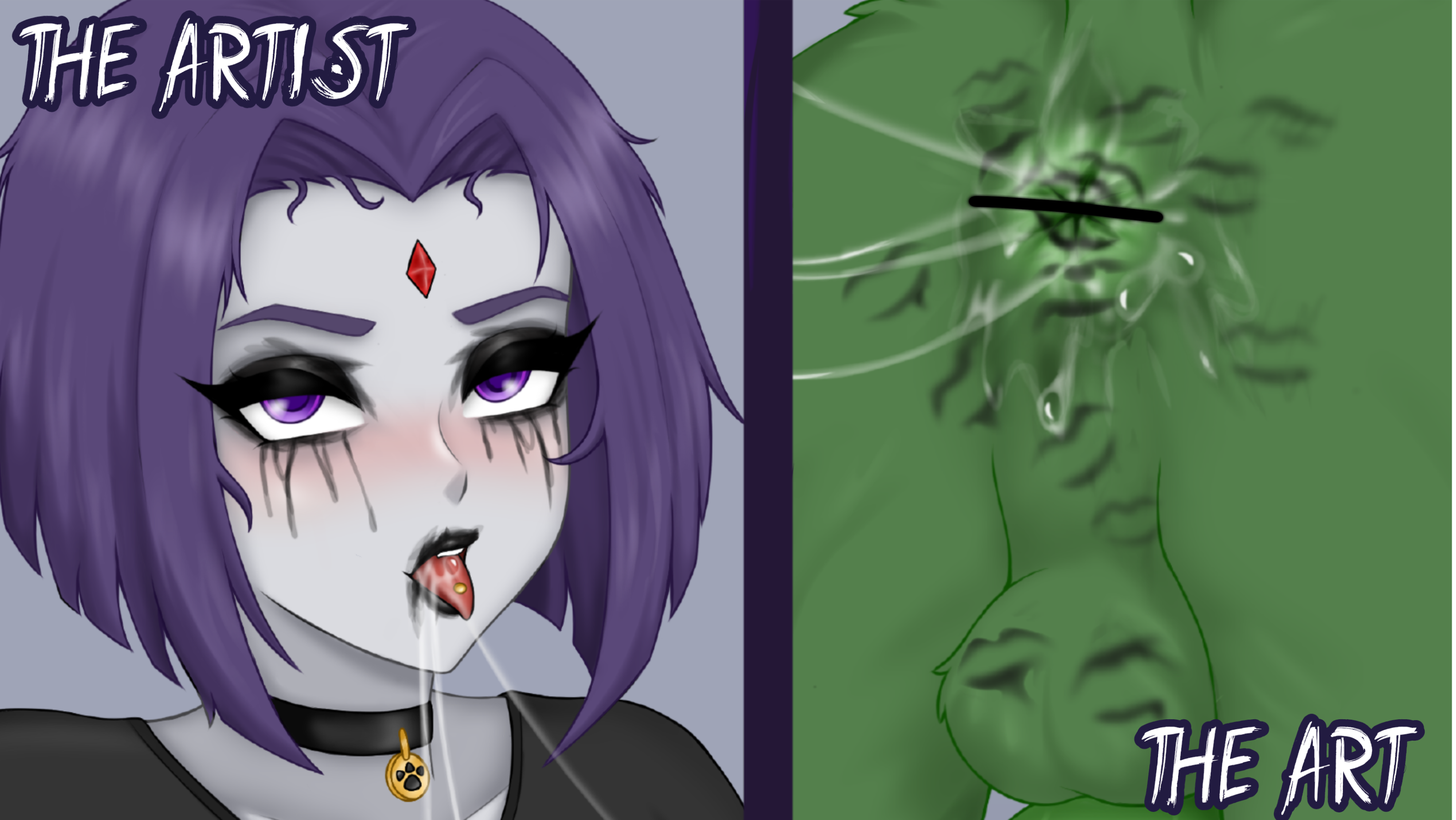 after rimming, anal, animal genitalia, anus, anus peek, balls, beast boy, beast rimming, bestiality, big breasts, bodily fluids, canine, canine genitalia, canine penis, dc, dc comics, dog, dog tail, drooling, e girl, e-girl, english text, female penetrating, female penetrating male, female rimming, female rimming male, female/female, femboy, feral, feral on female, fur, gay, gay anal, grabbing tail, green skin, homosexual, homosexual female, homosexual male, huge breasts, lesbian, lesbian oral, lipstick, lipstick mark, looking at viewer, male, male penetrated, male rimmed, male/female, male/male, on knees, panels, purple hair, raven (dc), raven (teen titans), rimjob, rimming, rimming dog, rimming male, running mascara, runny makeup, saliva, saliva string, saliva trail, scarabeo, scarabeo k, self upload, selfie, short hair, snapchat, teen titans (television series), thick thighs, zoophilia