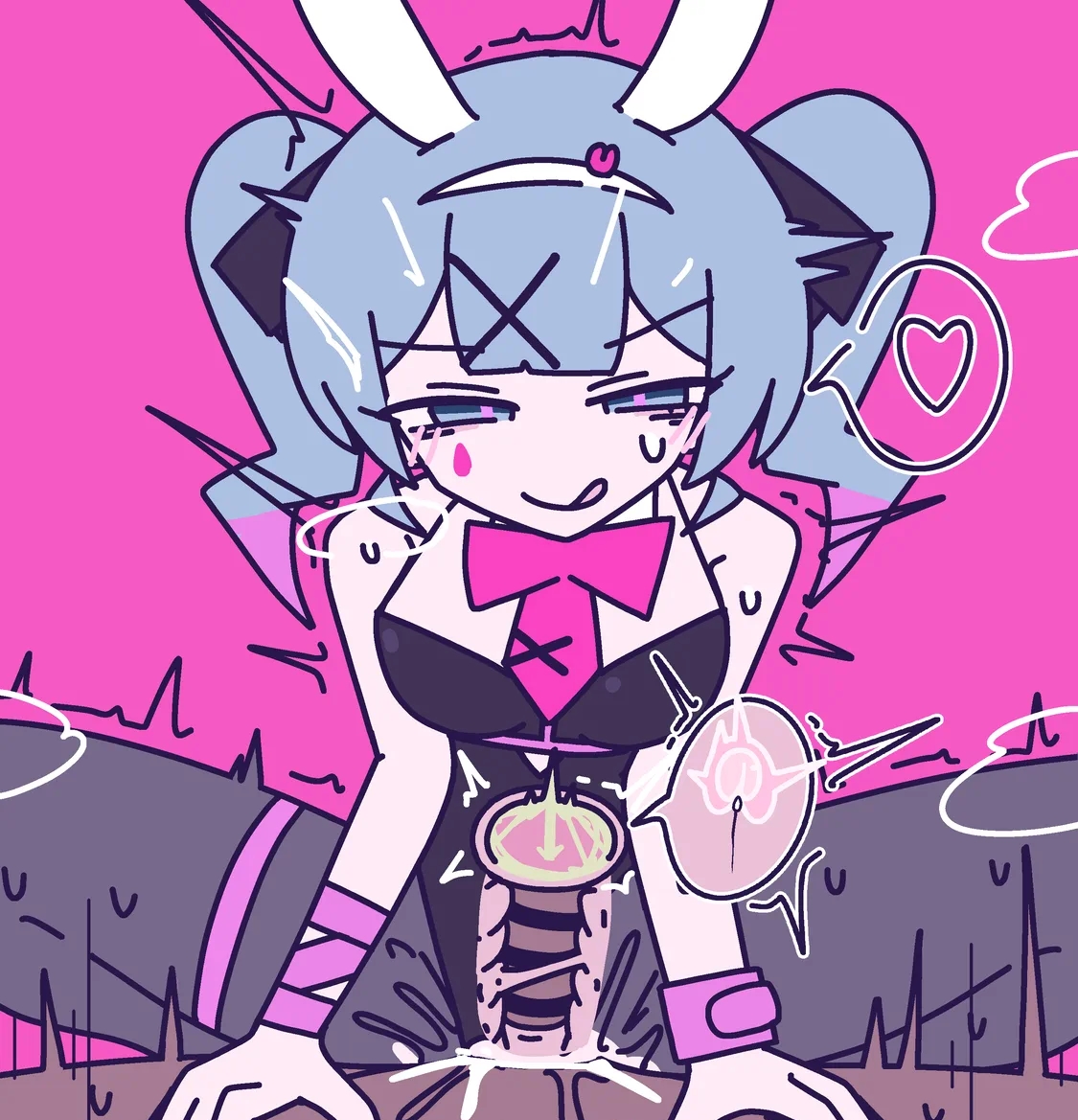 artist request, bunny girl, bunnysuit, cowgirl position, creampie, cum in mouth, cum inside, female on top, hatsune miku, impregnation, male/female, rabbit hole (vocaloid), riding penis, vocaloid, voifoooork, xray view
