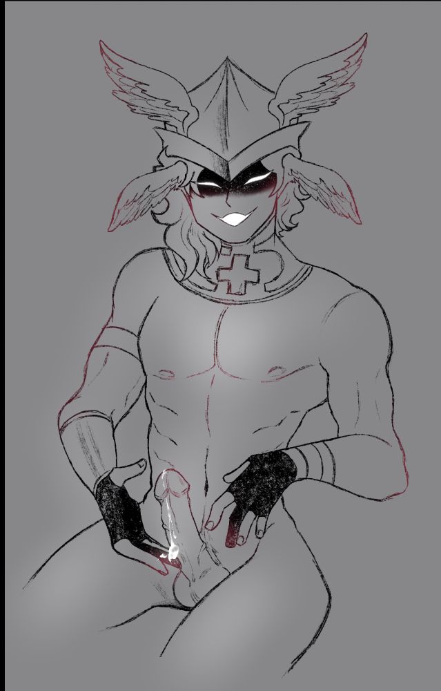 big penis, epic the musical, hermes (epic the musical), lovemonkey, male, mischievous smile, nude male, penis, smile