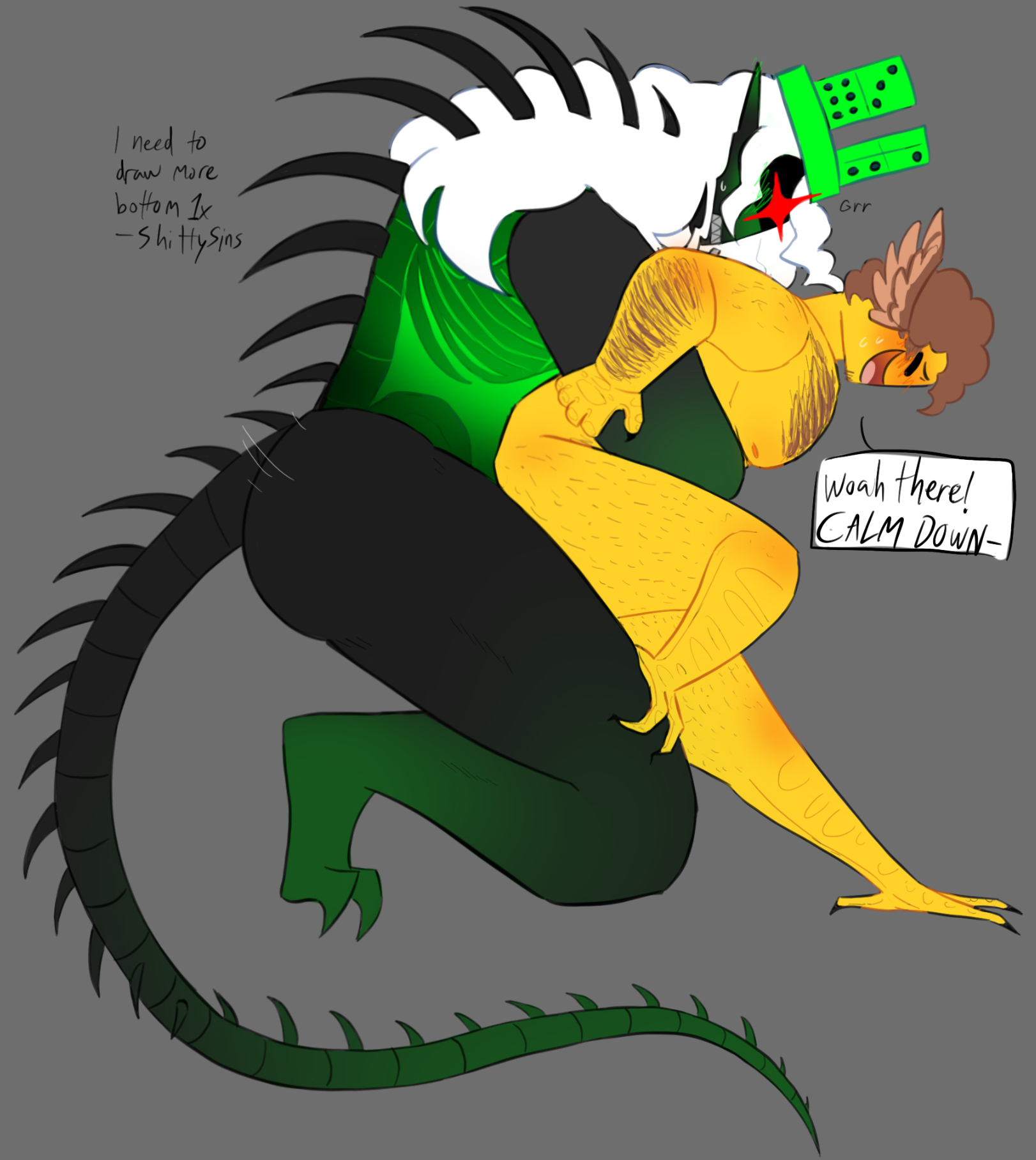 1x1x1x1, 1x1x1x1 (forsaken), betrayed 1x1x1x1, bird feet, body hair, brown hair, color, colored, colour, coloured, crown, drawing, forsaken (roblox), hair, hat, long hair, roblox, roblox game, robloxian, self upload, shedletsky, shedletsky (forsaken), shittysins, short hair, skeletal tail, spines, tail, white hair, wings on head, yellow body, zipper mouth