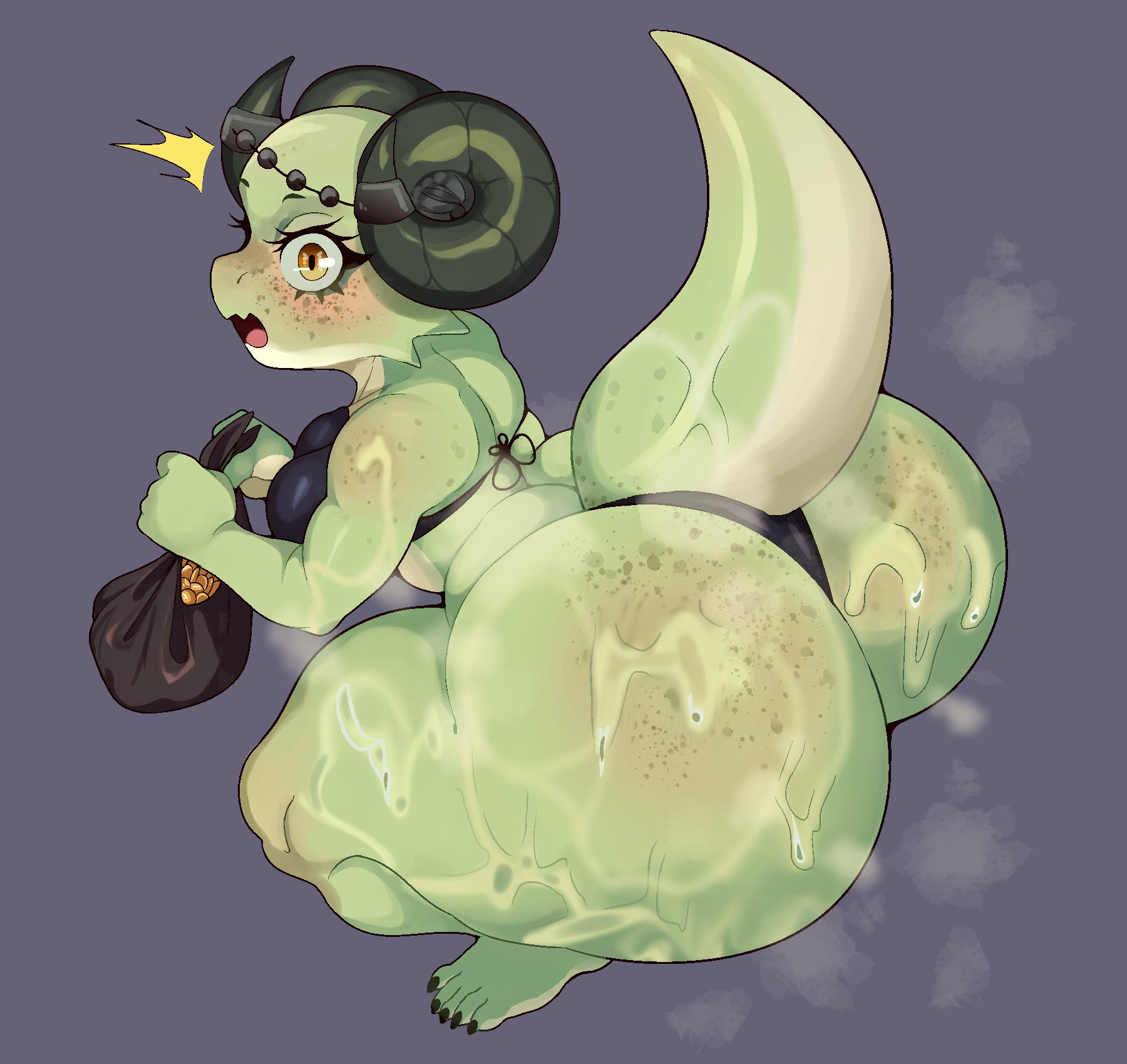 1girls, 2025, 2d, 2d (artwork), ashy (koboldthiefashy), ass, big ass, big butt, female, female only, hi res, high resolution, highres, kobold, mythological scalie, mythology, original, scalie humanoid, skullminiac, solo, solo female, squatting, sweat, sweaty, sweaty ass, sweaty body, sweaty butt, tail