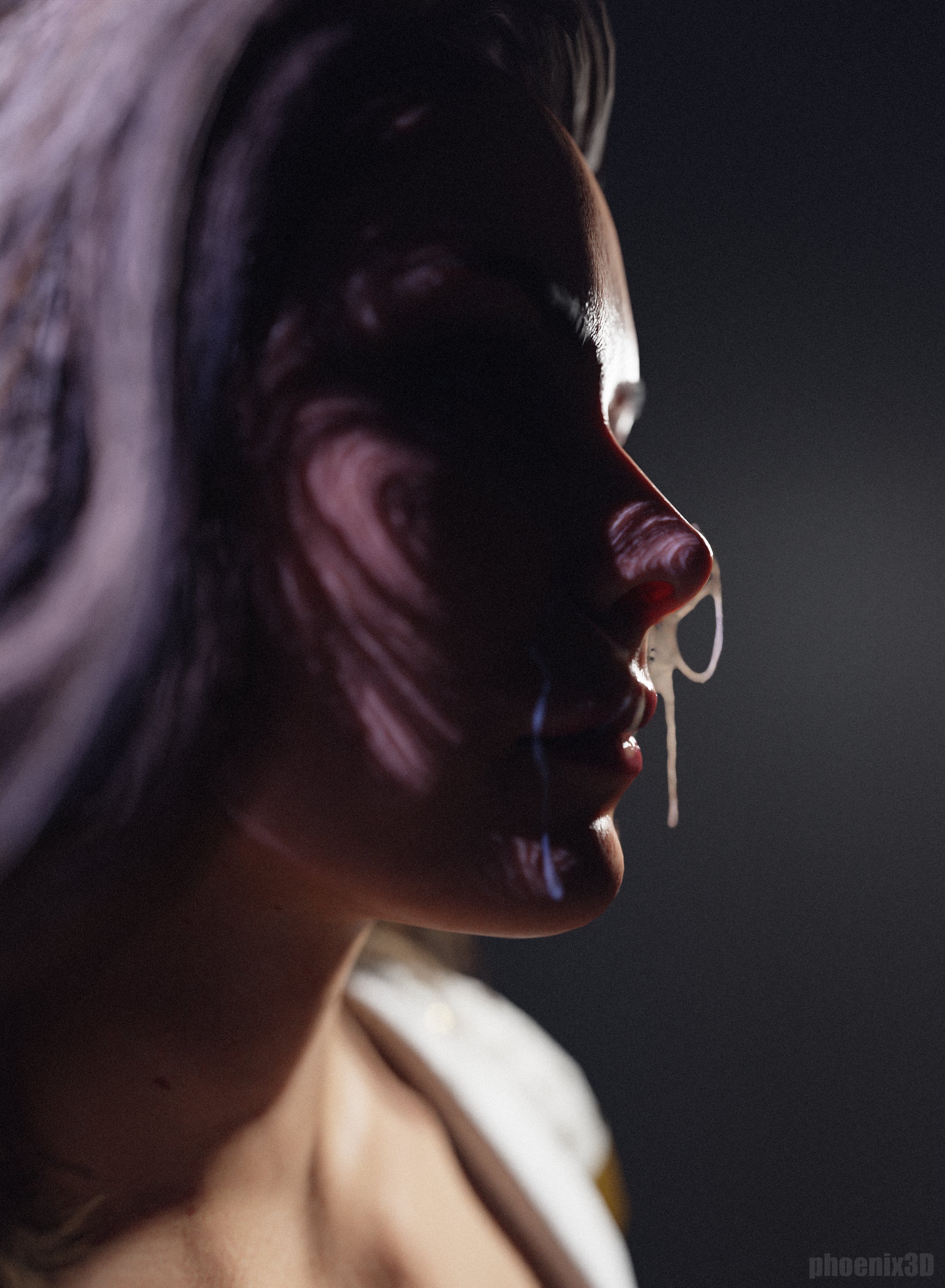 1girls, 3d, blonde hair, clothed, clothed female, clothing, cum, cum on face, facial, female, female only, phoenix3d, solo, starlight (the boys), the boys