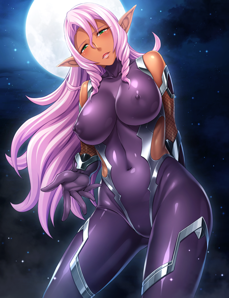 bodysuit female my_elf_elder_sister nobushito_kuro pink_hair solo sophia_ardys_fairglyn tight_clothes tight_clothing