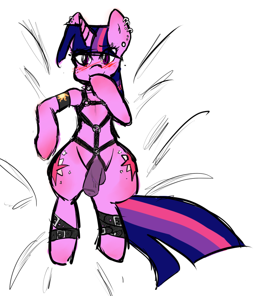 armband balls belt blush bondage bound buckles cutie_mark dakimakura dickgirl equine friendship_is_magic hooves horn intersex invalid_tag mammal my_little_pony penis piercing sketch spottyfreak twilight_sparkle_(mlp) unicorn