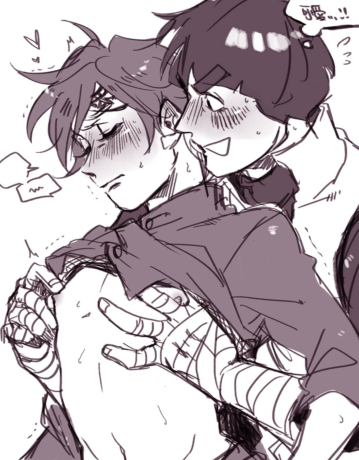 2boys, bandage, bandaged arm, bandages, blush, boruto: naruto next generations, bowl cut, closed eyes, clothed, clothed sex, clothing, couple, dilf, erect nipples, face tattoo, facial markings, femboy, gaara, gay, gay male, gay sex, hi res, high resolution, highres, hikanon, jacket, looking at partner, looking pleasured, male, male only, male/male, mature, mature male, messy hair, naruto, naruto (series), naruto shippuden, naruto: the last, nipple play, nipples, nose blush, pinching nipples, pleasure face, rock lee, romantic, romantic ambiance, romantic couple, romantic sex, shirt lift, shirt up, shonen jump, shounen jump, shueisha, sweat, sweatdrop, tattoo, twink, very high resolution, weekly shonen jump, weekly shounen jump, yaoi