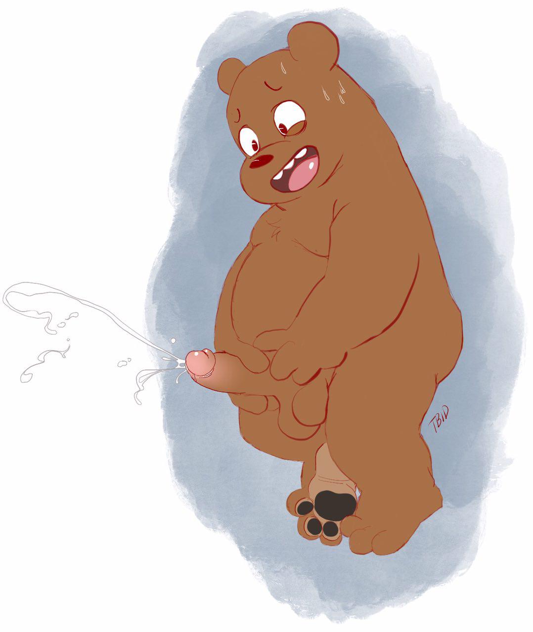 balls bear cartoon_network celestial grizzly_(character) grizzly_bear humanoid_penis male male_only mammal masturbation penile_masturbation penis solo we_bare_bears