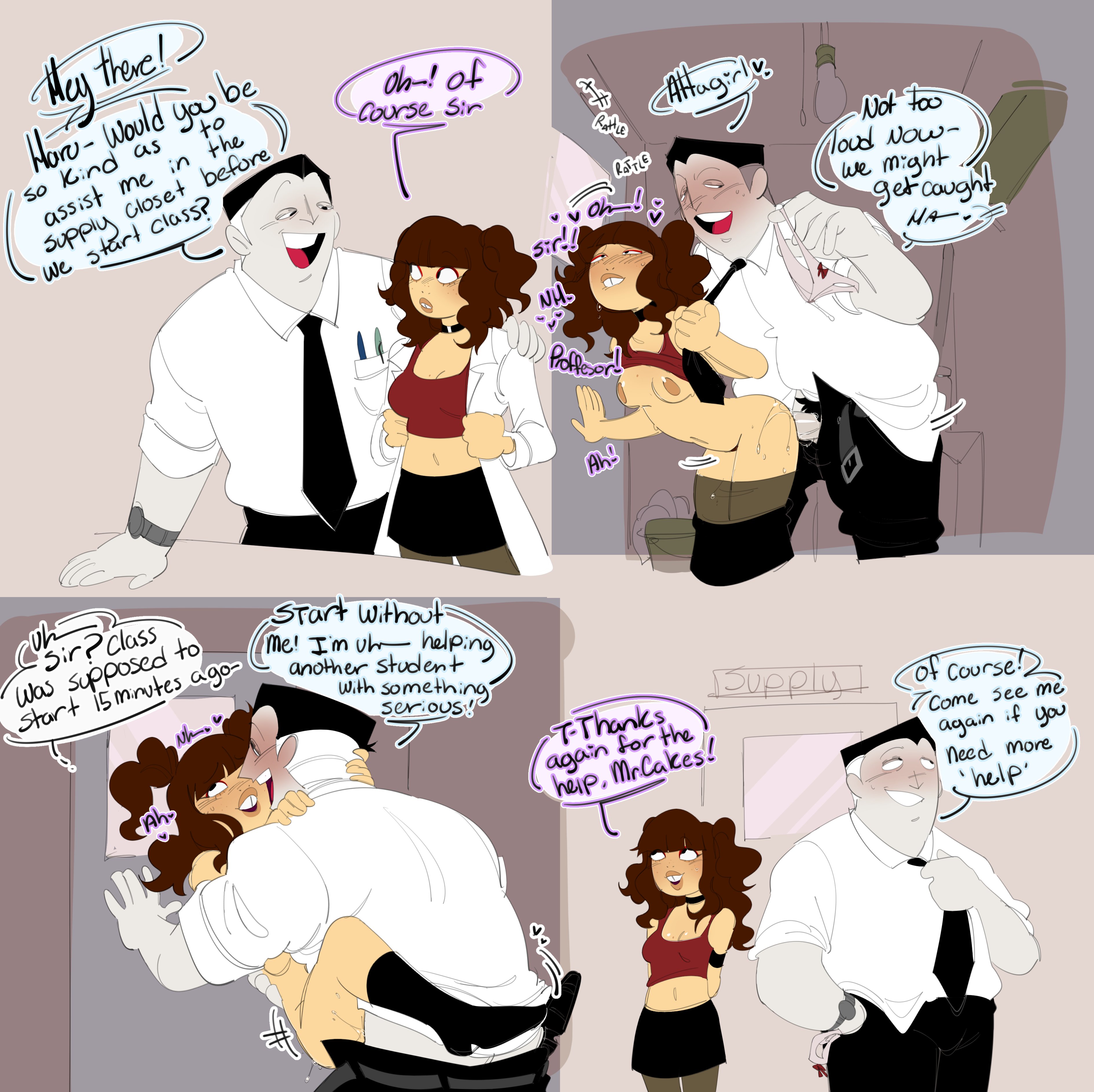 1boy, 1girls, 2d, adult swim, against wall, age difference, ambiguous penetration, bileshroom, breasts, breasts out, china, il, college, college student, digital media, fat, fat male, first porn of character, fucked from behind, haru (masochistfox), leonard cakes, male and female focus, mature male, oc x canon, overweight, overweight male, penetration, penis, penis in pussy, professor, public, public sex, pussy, sex, sex from behind, size difference, sketch page, small breasts, straight, teacher, teacher and student, tits out, wet, wet pussy