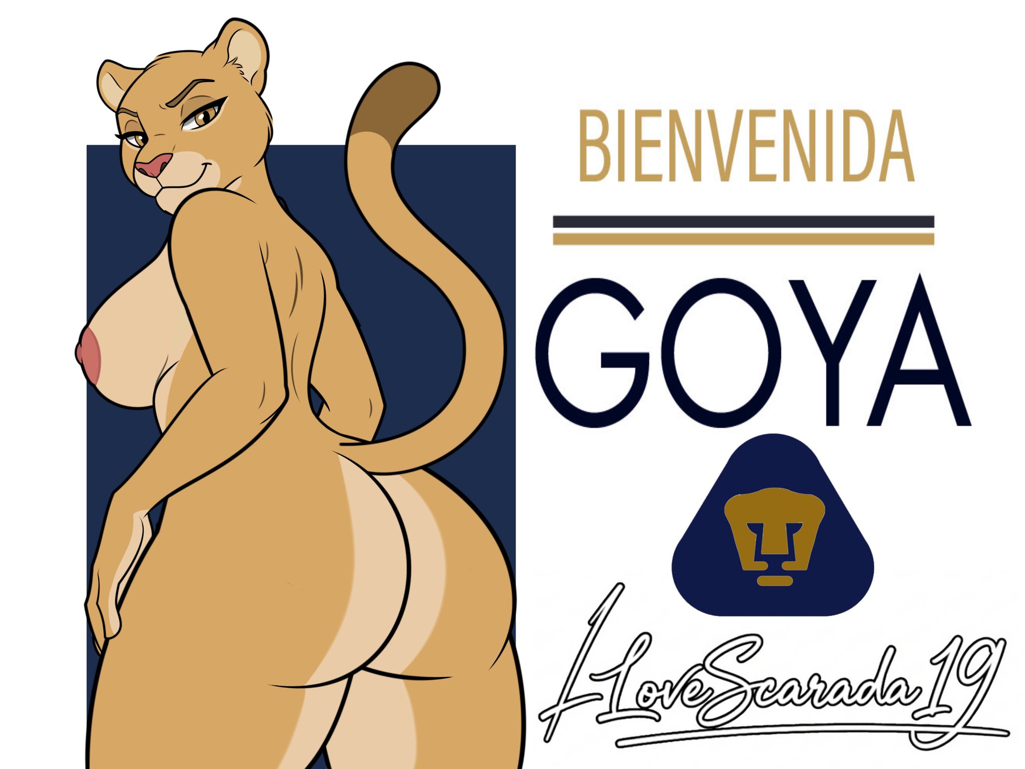 1girls, 2026, alternate version at source, alternate version available, anthro, cougar, female, female only, furry, furry female, furry only, goya (pumasmx), ilovescarada, nude, nude female, tagme