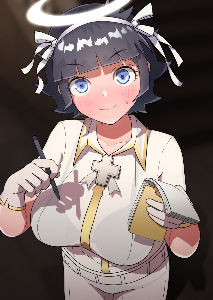 1girls, artist request, azazel (helltaker), black bra, bra, breast, clothing, female, helltaker, shirt, tagme