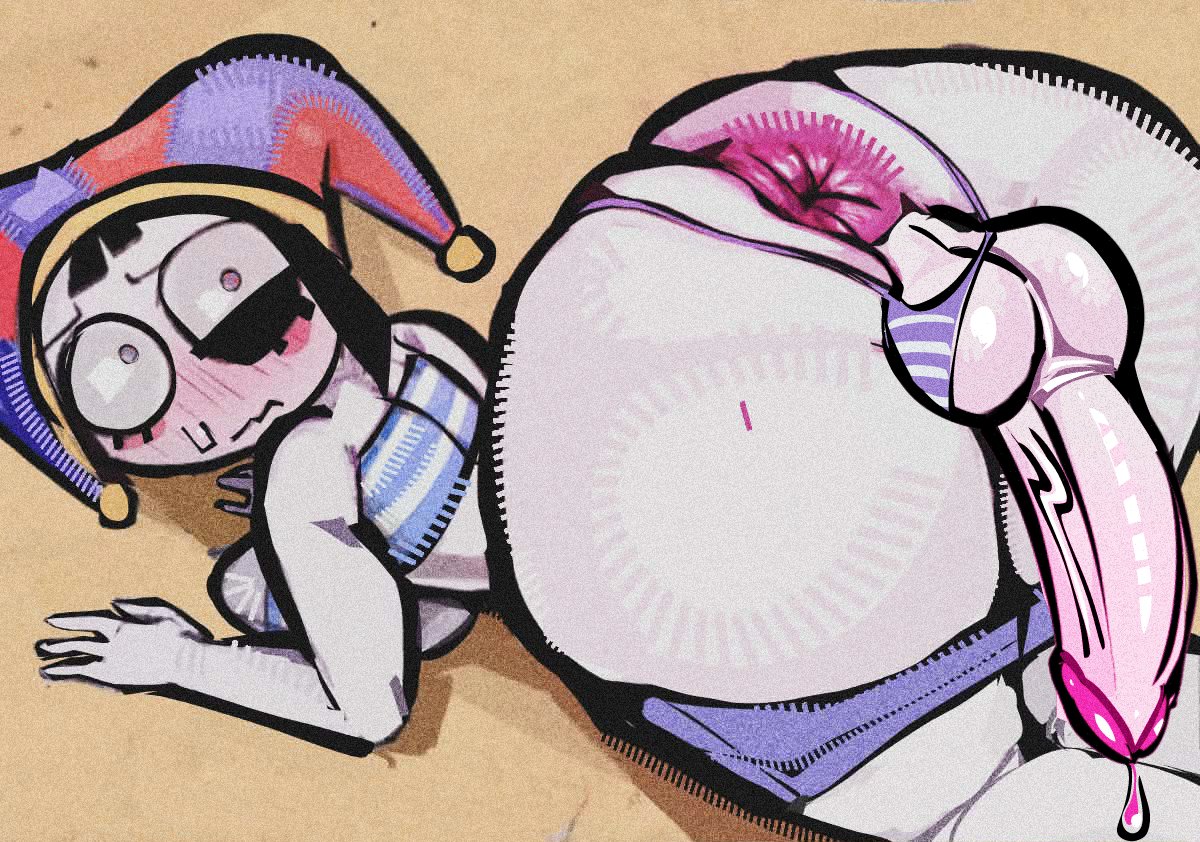 1dickgirl, anus, ass, ass focus, back view, balls, beach, beach episode (tadc), big ass, big breasts, big butt, big thighs, big titties, bikini, blush, breasts, brown hair, butt focus, clothing, clown, clown girl, cock-tail, color, curvaceous, curvaceous female, curvaceous figure, curvy, curvy figure, curvy hips, dickgirl, embarrassed, embarrassed female, female, futa only, futa sans pussy, futanari, gigantic ass, gigantic thighs, glitch productions, guitisidart, huge ass, huge thighs, jester, jester cap, jester girl, jester hat, looking at viewer, penis, pomni, pomni (beach outfit), pomni (tadc), pomni (the amazing digital circus), puffy anus, sand, short hair, sweat, sweatdrop, sweating, taint, the amazing digital circus, thick thighs, thighs, top-down bottom-up, twitter link, white skin