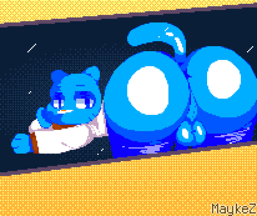 animated ass ballsack blue_fur gumball_watterson male_only maykez only_male pixel_animation pixel_art sprite_art tagme tail the_amazing_world_of_gumball