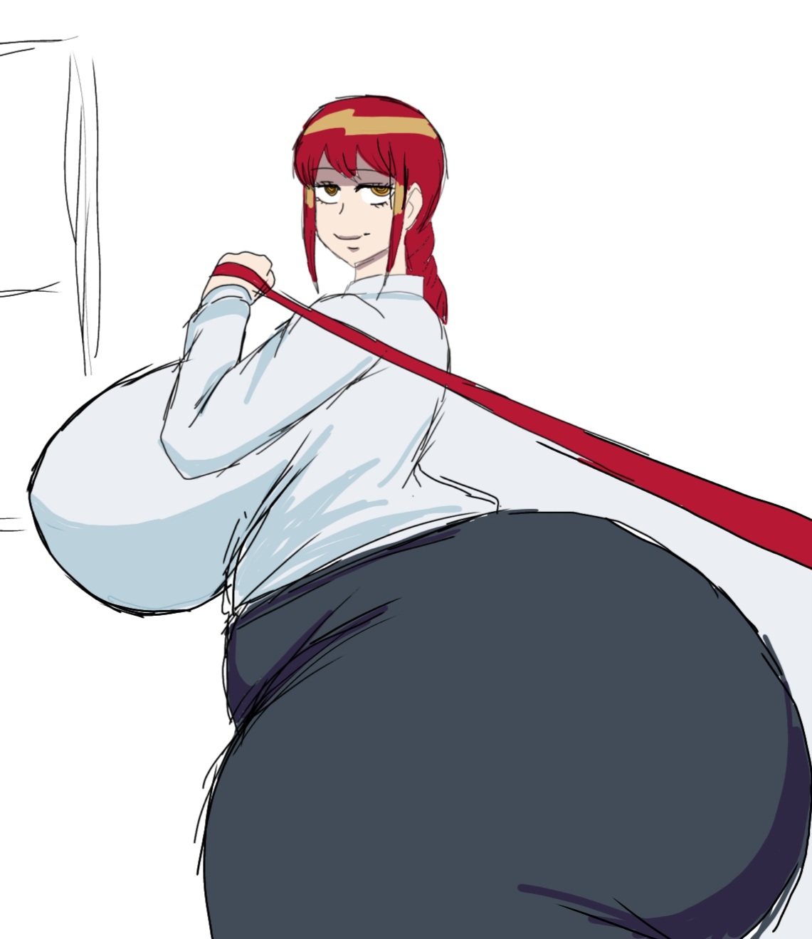 1girls, 2d, 2d (artwork), 2d artwork, alternate ass size, alternate body type, alternate breast size, ass, ass bigger than head, ass bigger than torso, bbw, big ass, big breasts, big butt, breasts, butt, chainsaw man, chubby, chubby female, collar, digital drawing (artwork), digital media (artwork), dog collar, fat, fat ass, fat butt, fat female, female, female focus, female only, giant ass, giant breasts, giant butt, gigantic ass, gigantic breasts, gigantic butt, ginormous ass, ginormous breasts, ginormous butt, huge ass, huge breasts, huge butt, hyper ass, japanese, japanese female, large ass, large breasts, large butt, makima (chainsaw man), makima fart inflation, massive ass, massive breasts, massive butt, meme reference, momiji (artist), mommy, overweight, overweight female, red hair, red hair female, solo, solo female, solo focus