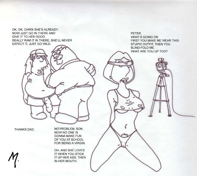 chris_griffin family_guy female human lois_griffin male monochrome peter_griffin tagme