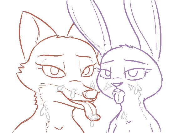 2017 2girls after_sex anthro buckteeth canine cum cum_on_face disney duo eye_contact female fox furry half-closed_eyes judy_hopps lagomorph looking_at_viewer mammal monochrome mrs._wilde nude open_mouth orange_and_white partially_colored purple_and_white rabbit restricted_palette rough_sketch simple_background sketch smile teeth tggeko tongue tongue_out white_background zootopia