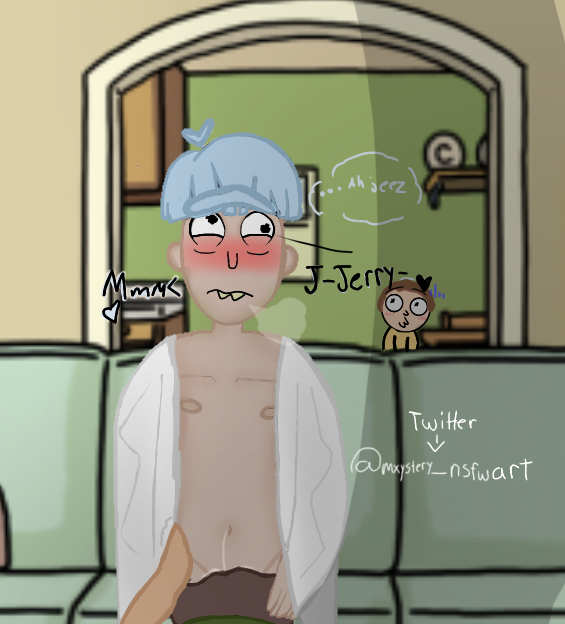 blowjob dilf doofus_rick father_in_law gay gilf grandparent incest jerry_smith male/male rick_and_morty rick_sanchez son_in_law technical_incest yaoi