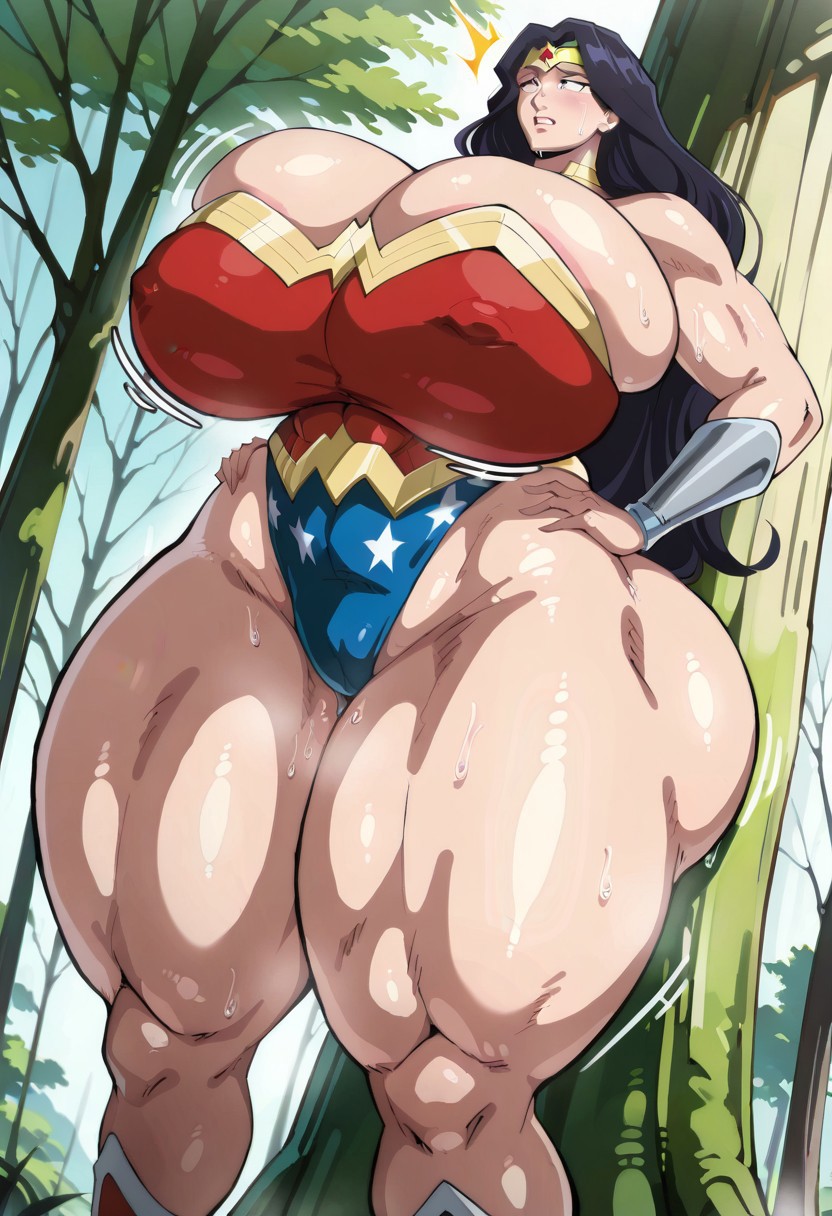 ai_generated amazon amazonian big_ass big_breasts black_hair breasts_bigger_than_head cameltoe cleavage dc dc_comics diana_prince gigantic_breasts gigantic_thighs huge_ass huge_breasts large_breasts larger_female long_hair mature_female muscular muscular_female niduscharger nipple_bulge nipples_visible_through_clothing overflowing_breasts thick_thighs tiara wide_hips wonder_woman wonder_woman_(series)