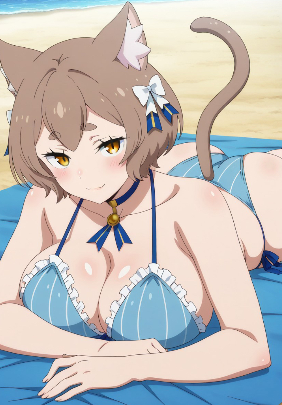 1female 1girls ai_assisted ai_generated animal_ears anthro anthro_female anthro_focus anthro_only beach beach_background bikini bikini_top black_pupils blue_bikini blue_bikini_top blue_choker blush blush_lines blushing_at_viewer blushing_female brown_hair cat_ears cat_girl cat_tail catgirl choker civitai cleavage cleavage_focus clothed clothed_anthro clothed_female coloredbin.ai coloredbin_ai ear_tuft face_focus felix_argyle female female_anthro female_focus female_only frilly_bikini front_view front_view_focus full_body full_body_view fully_clothed fully_clothed_anthro fully_clothed_female genderswap_(mtf) hair_bows hair_ornament huge_ass huge_boobs huge_breasts huge_butt large_ass large_boobs large_breasts large_butt large_tits laying_down laying_on_belly laying_on_ground laying_on_stomach laying_on_towel laying_on_towel_at_beach leaning leaning_forward light-skin light-skinned_female light_blush light_skin light_skinned_female looking_at_viewer massive_boobs massive_breasts massive_tits outdoor_background outdoors outside plump_ass plump_boobs plump_breasts plump_butt plump_tits re:zero_kara_hajimeru_isekai_seikatsu rule_63 seductive seductive_eyes seductive_gaze seductive_look seductive_smile short_hair smiling smiling_at_viewer solo solo_anthro solo_female solo_focus tail thick_eyebrows white-skinned_female white_skin white_skinned_female yellow_eyes