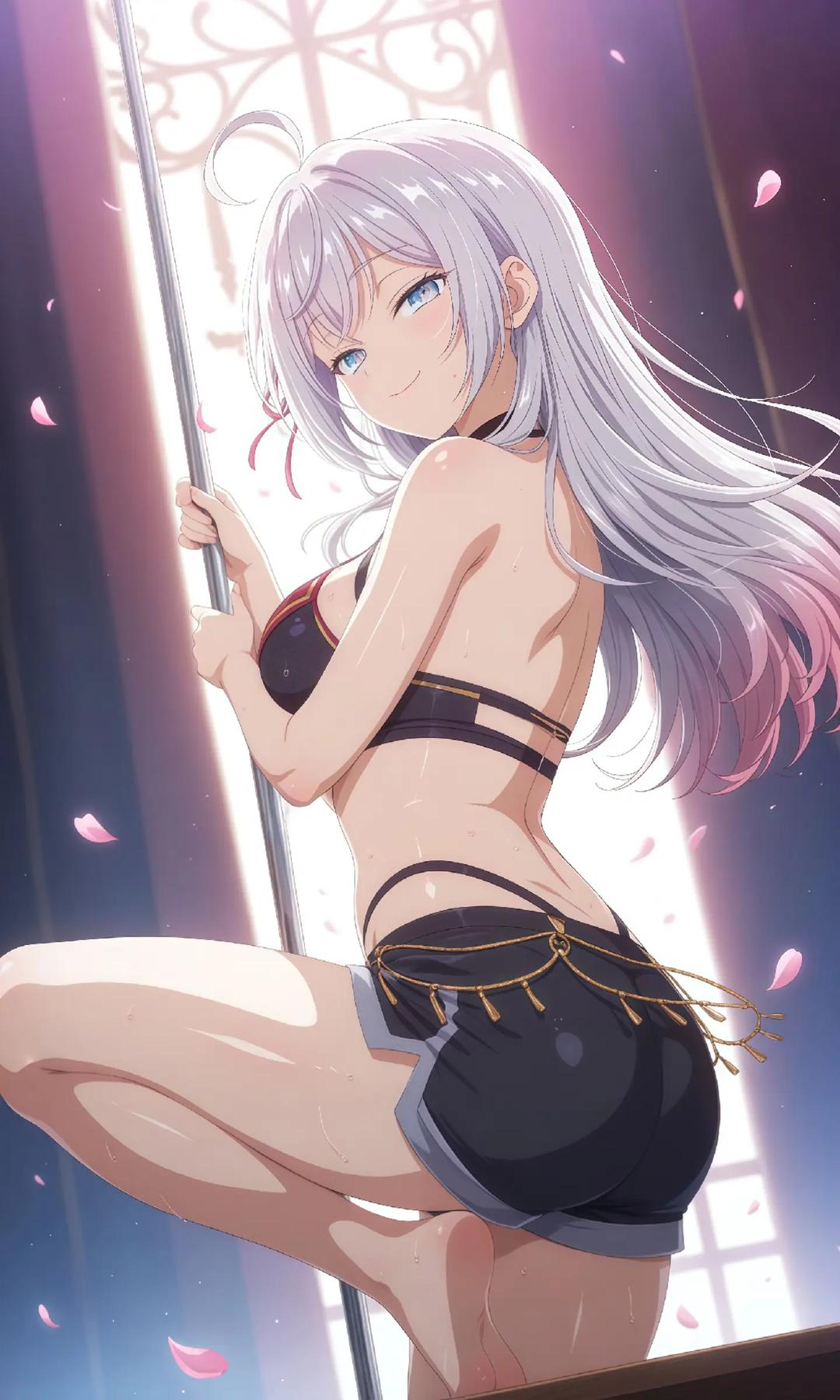 1girls, ai generated, alisa mikhailovna kujou, ass, ass focus, female, smile, solo, tokidoki bosotto russian de dereru tonari no alya-san