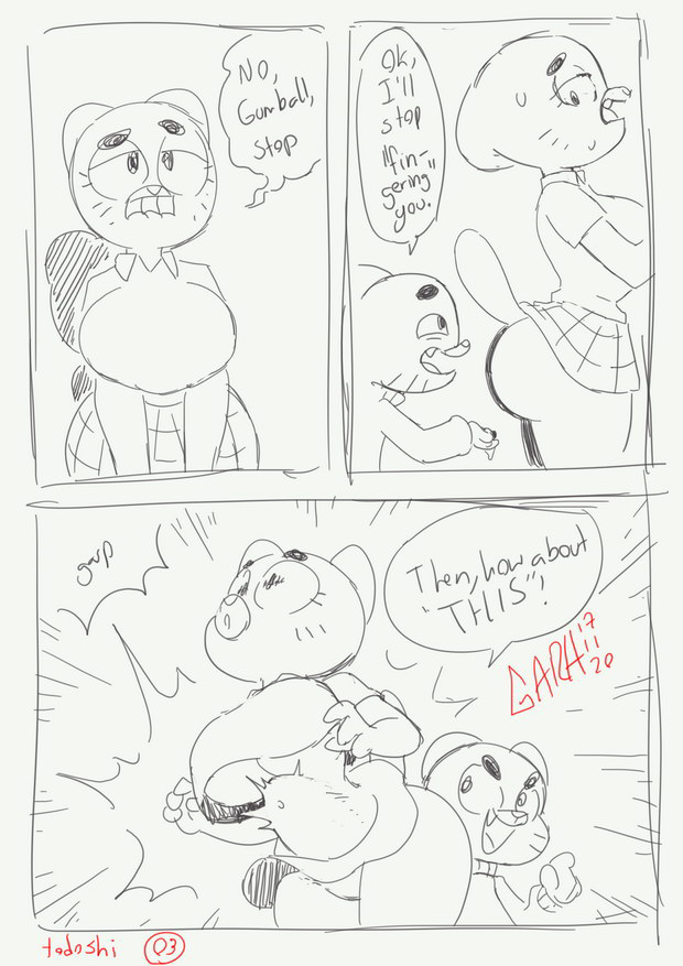 1boy, 1girls, ass, big breasts, breasts, cartoon network, cleavage, female, fisting, fur, furry, garabatoz, gumball watterson, incest, male, nicole watterson, tail, tawog, the amazing world of gumball