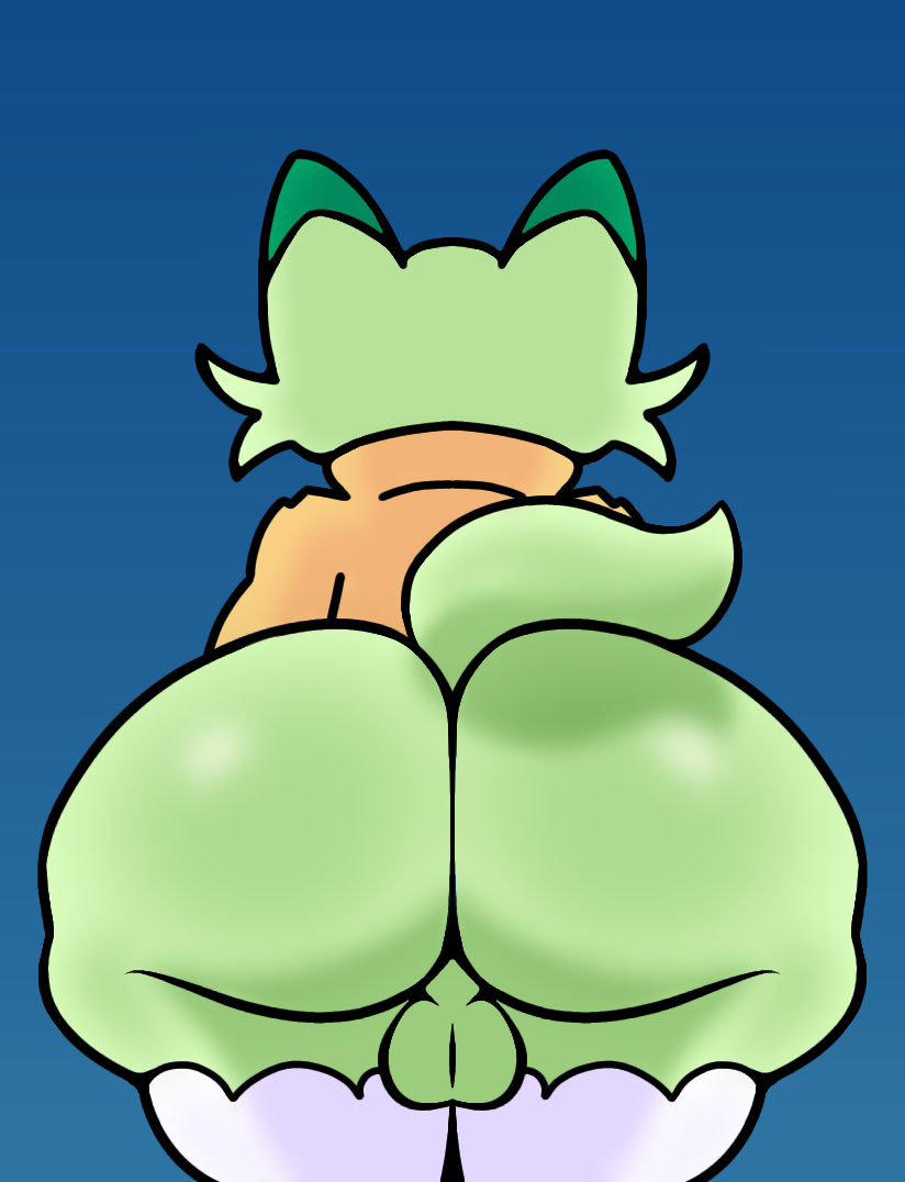 1boy 2025 2d anthro ass ass_bigger_than_head back_view background balls ballsack bent_over big_ass blue_background casual casual_exposure clothed digital_art digital_drawing digital_media digital_painting ear femboy floragato fur game_freak generation_9_pokemon genitals gradient_background green_body huge_ass male missi nintendo perineum pokemon pokemon_(species) rear_view shaded simple_background solo sweater tail teapot_(body_type) testicles thick thick_ass thick_thighs thighs yellow_sweater