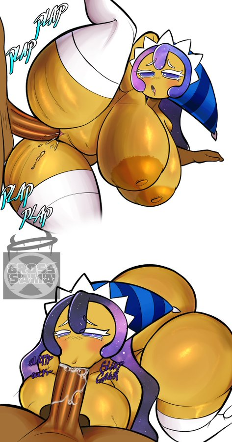 :>=, 1boy, 1girls, anthro, artist name, ass, big ass, big breasts, breasts, brown body, brown skin, chubby, cookie run, cookie run kingdom, cookie run ovenbreak, cross samax, duo, duo focus, fellatio, female, huge ass, huge breasts, huge cock, huge thighs, male, male/female, moonlight cookie, nipples, penis, purple eyes, pussy, sex, thick thighs, vagina, vaginal sex, video games, white background, wide hips