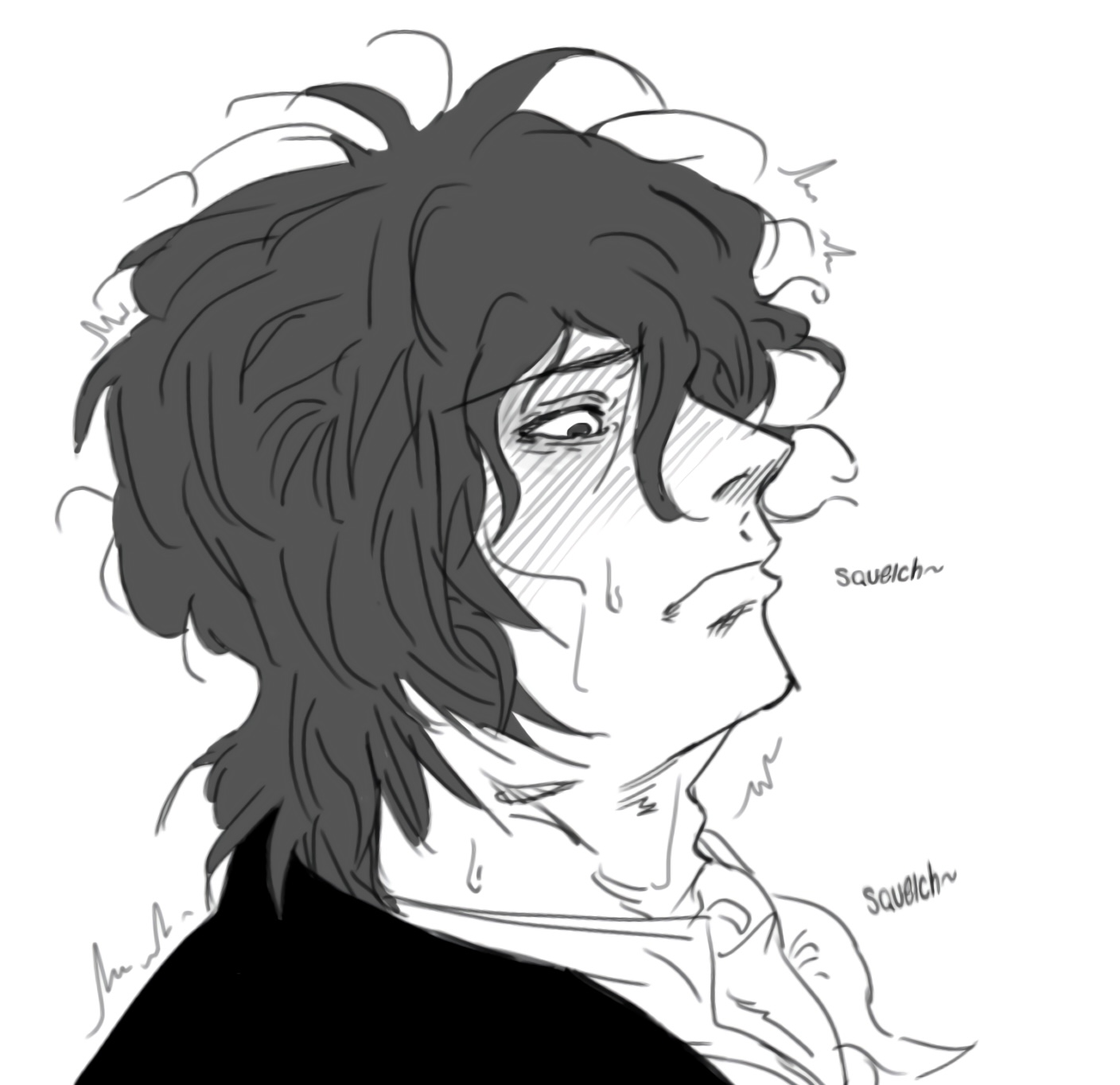 blowjob, bungo stray dogs, bungou stray dogs, edgar allan poe (bungo stray dogs), male, male only, nervous face, ranpo edogawa, sweating