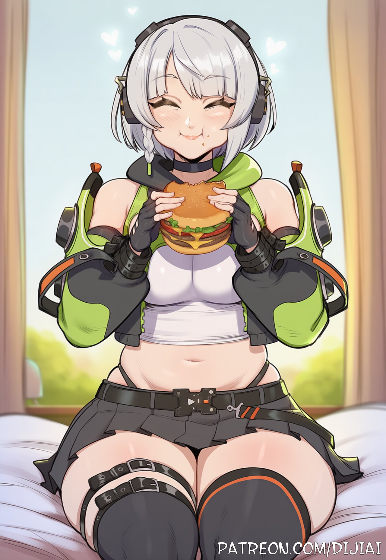 1girls, ai generated, anby demara, big breasts, breasts, dijiai, female, female focus, female only, large breasts, light skin, light-skinned female, looking at viewer, solo, thick thighs, thighs, wide hips, zenless zone zero