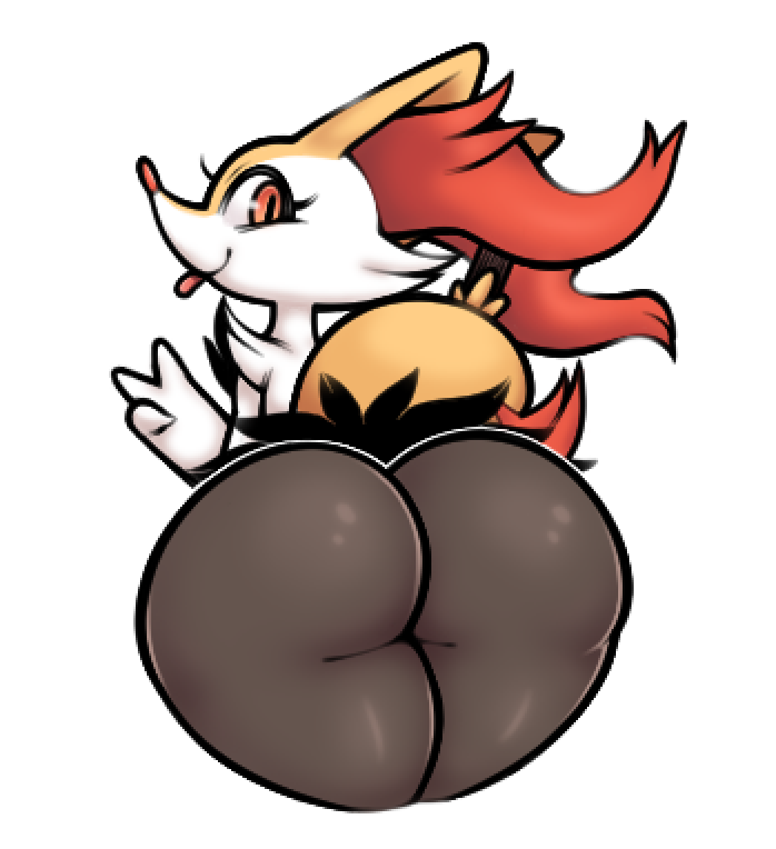 anthro ass big_ass big_butt box_(hajimeyou654) braixen butt_focus female female_only furry furry_female generation_6_pokemon lips looking_at_viewer looking_back nintendo nude nude_female peace_sign pokemon pokemon_(species) solo solo_female thick_thighs thighs