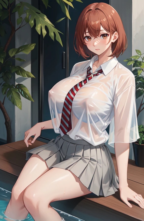 2d ai_generated big_breasts female female_focus female_only hinata_tachibana nipples non_nude school_uniform schoolgirl tachibana_hinata tokyo_revengers