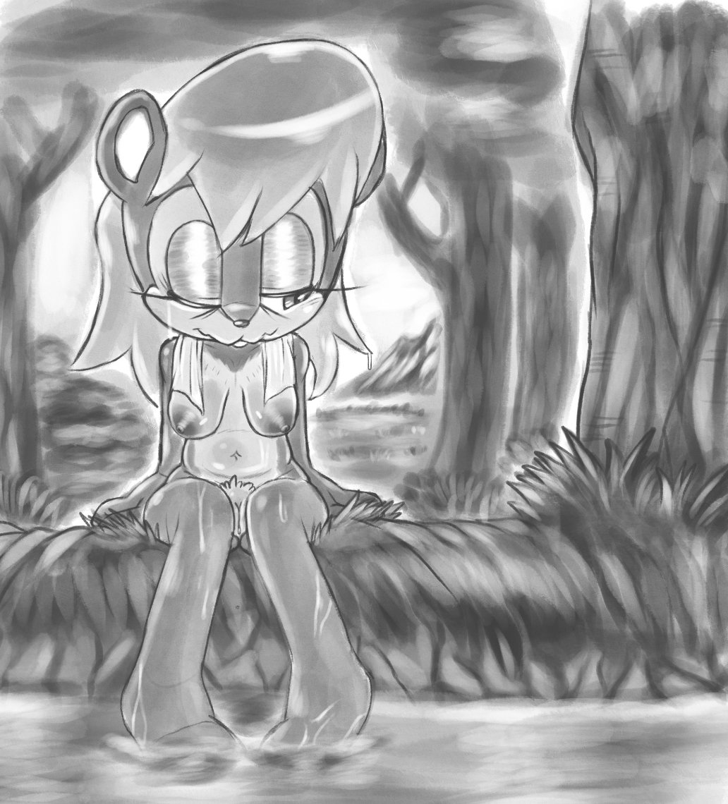 anthro archie_comics areola breasts creek detailed_background digital_drawing_(artwork) digital_media_(artwork) exposed_breasts eyelashes female female/female forest forest_background fur genitals grass ground_squirrel groundhog hair icydirtball mammal marmot mature_anthro mature_female monochrome mountain nature nature_background nipples nude outside plant pubes pussy rodent rosie_the_woodchuck sagging_breasts sciurid sega sky smile solo sonic_(series) sonic_the_hedgehog_(archie) sonic_the_hedgehog_(comics) sonic_the_hedgehog_(series) towel towel_only tree wet