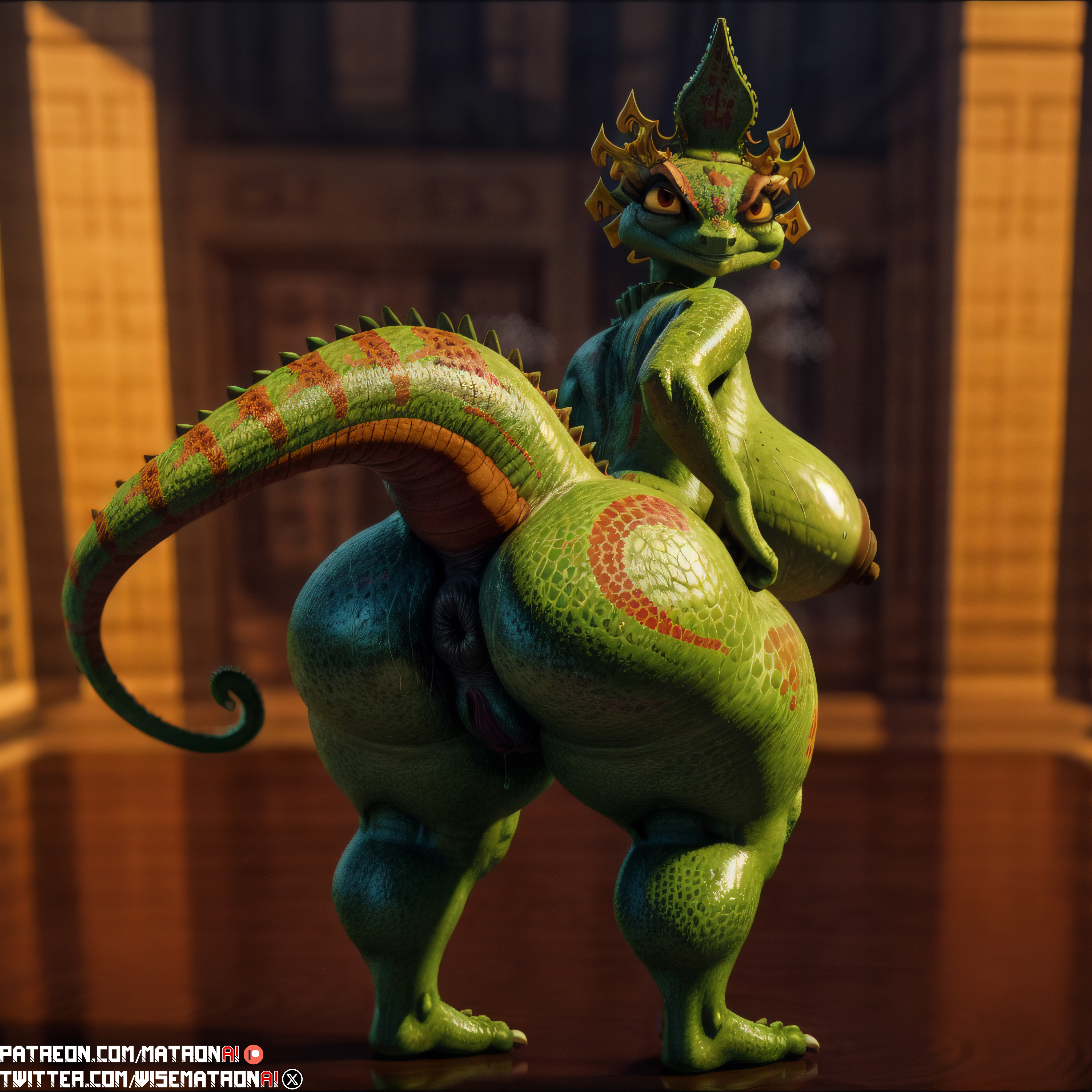1girls, 4k, ai generated, anthro, anus, areola, areolae, ass, ass focus, bbw, big ass, big butt, breasts, chameleon, chameleon (kung fu panda), chubby, chubby female, clothed, clothing, curvy, curvy figure, dreamworks, dress, fat, fat ass, fat butt, feet, female, female only, gilf, highres, hips, huge ass, huge breasts, huge hips, huge thighs, kung fu panda, large breasts, massive breasts, massive thighs, matronai (artist), mature, mature female, naked, naked female, nipples, nude, nude female, patreon, patreon username, pinup, pussy, reptile, scalie, solo, solo female, solo focus, stable diffusion, thick, thick ass, thick thighs, thighs, twitter username, villain, wide hips