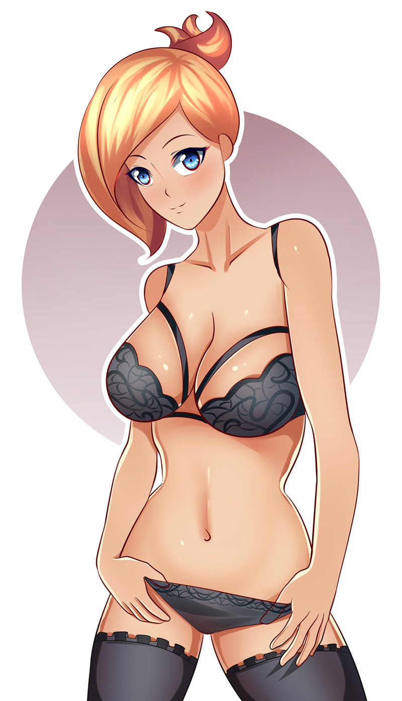 blonde_hair blue_eyes female lingerie mercy overwatch solo v1mpaler